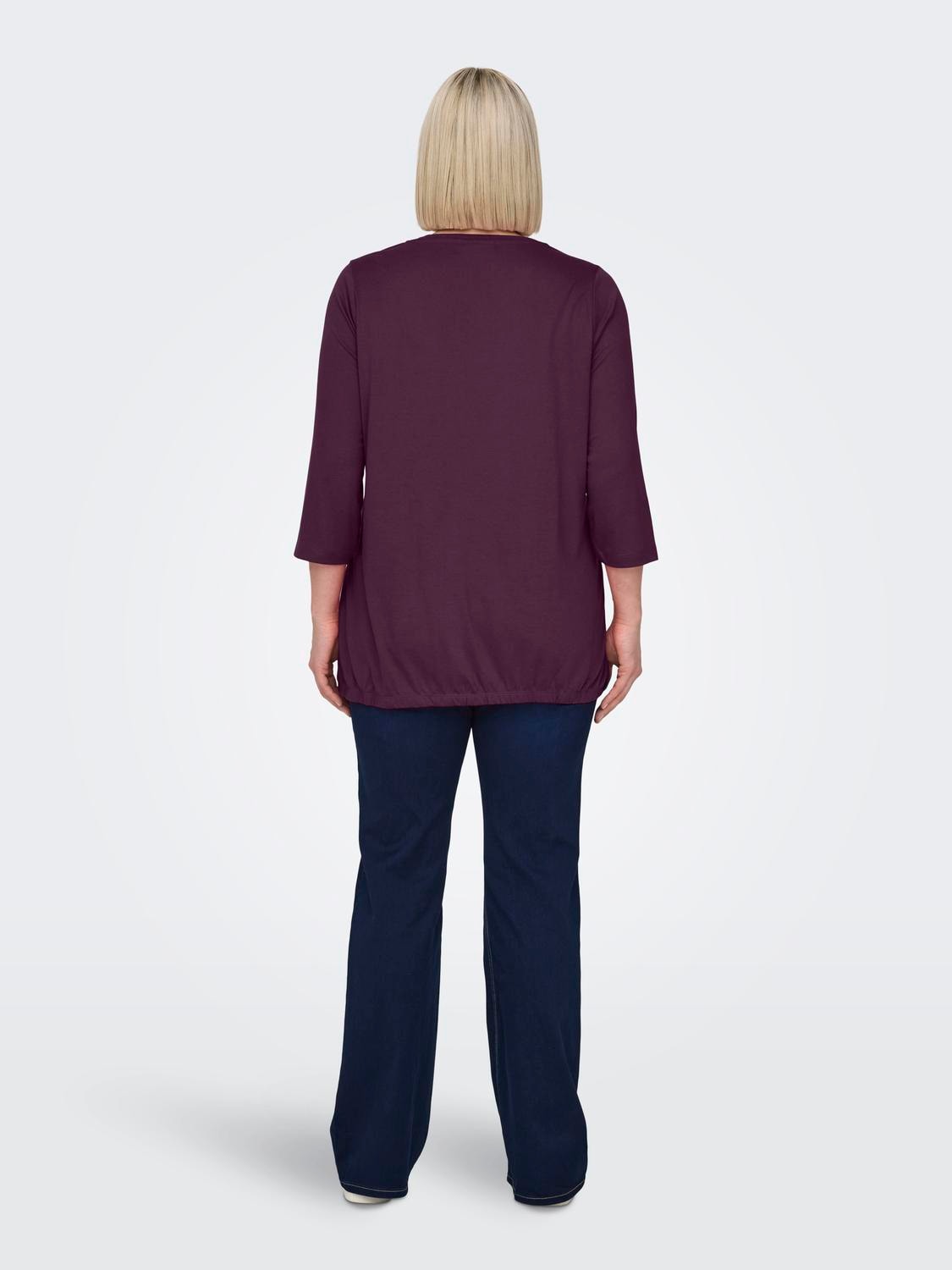 ONLY CARMAKOMA 3/4-Arm-Shirt »CARCARLINNE V-NECK 3/4 TOP JRS BF«