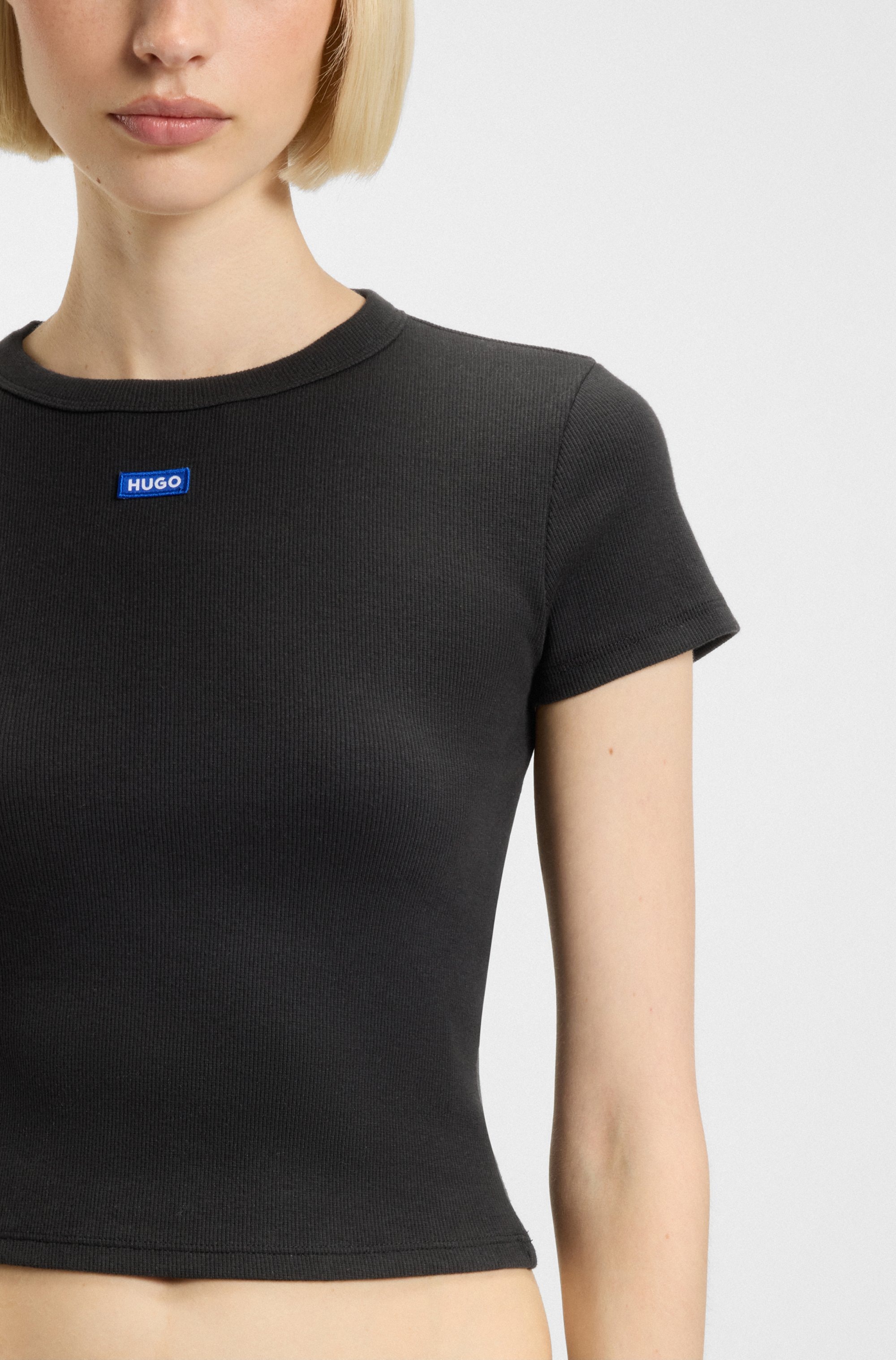 HUGO Blue T-Shirt »Baby Tee«, in verkürzter Länge