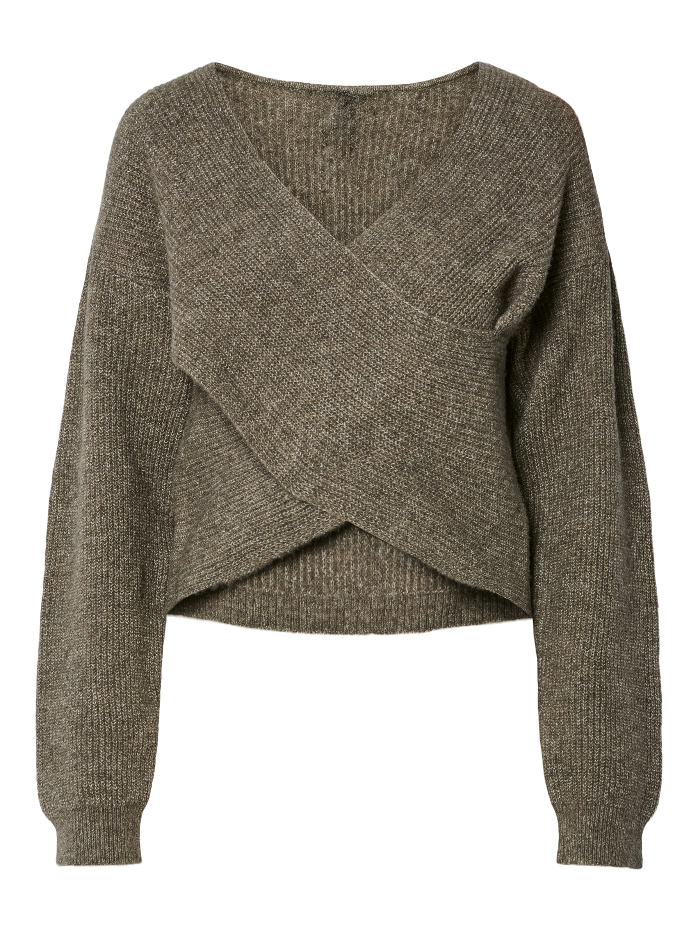 pieces Wickelpullover »PCSILLY LS REV WRAP KNIT NOOS BC« im Wickeldesign