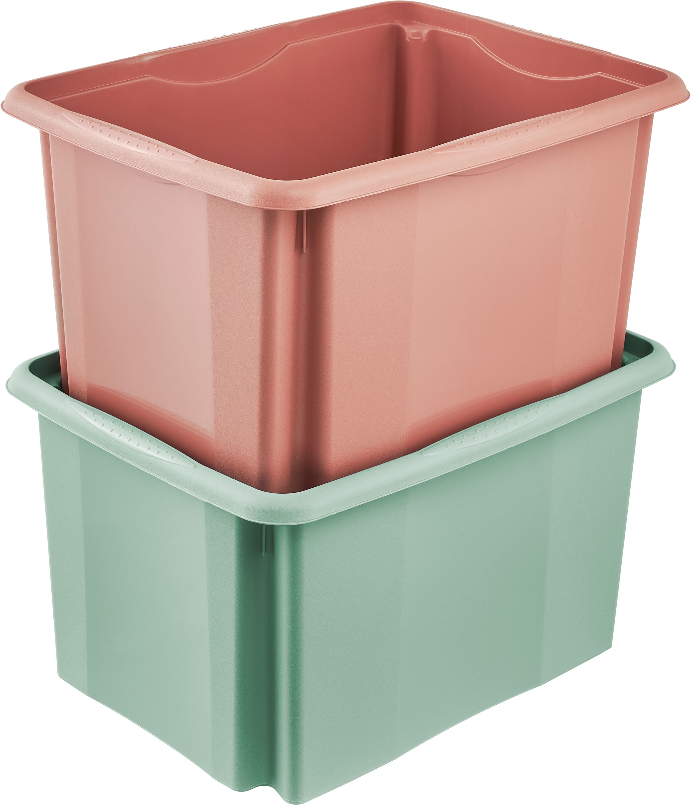 keeeper Aufbewahrungsbox »Emil, 3er Set, 30 L, 44,5 x 34,5 x 27 cm« ineinander und aufeinander stapelbar