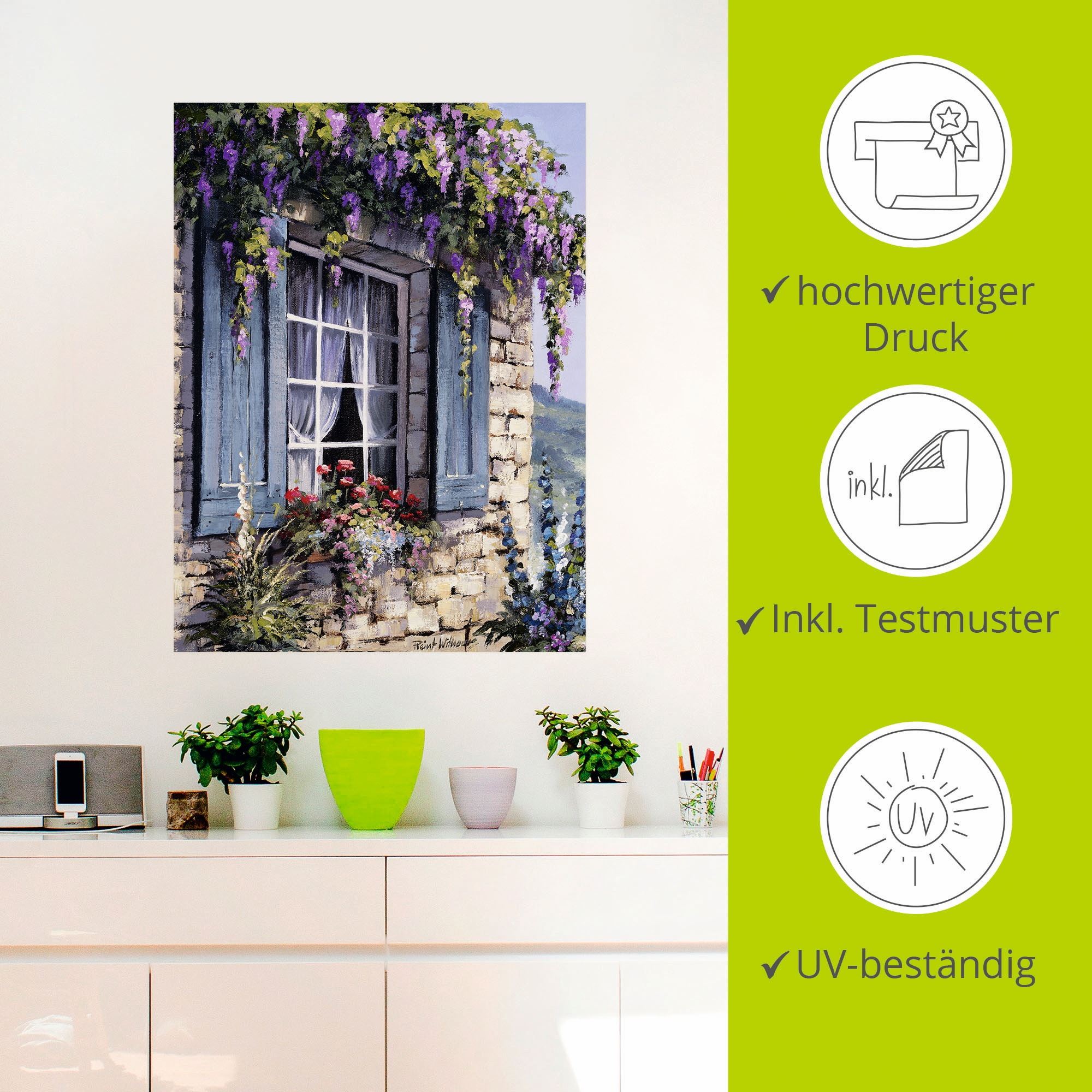 Artland Wandbild »Fenster I«, Fenster & Türen, (1 St.), als Leinwandbild, Poster, Wandaufkleber in verschied. Größen