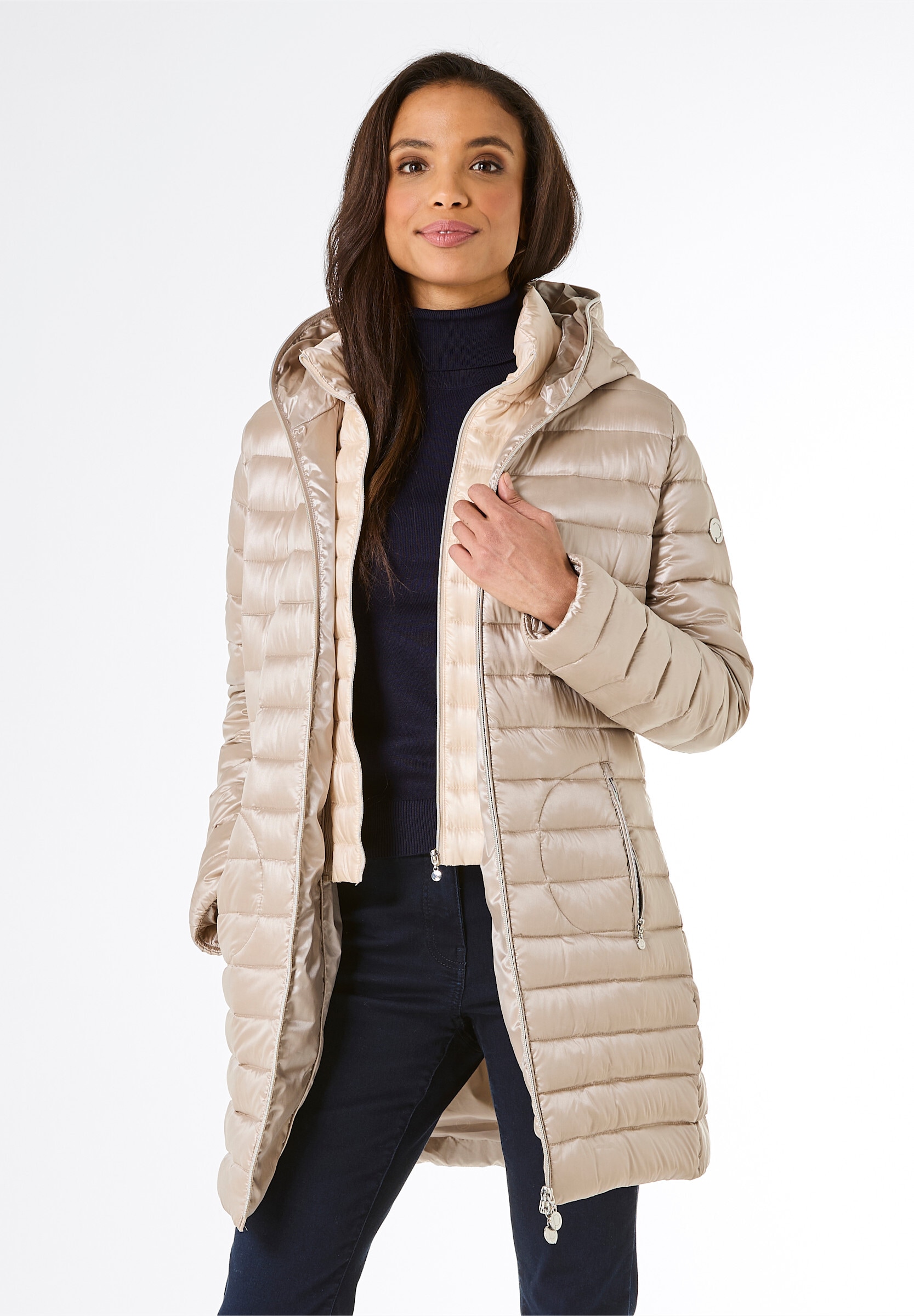 creation L Daunenjacke »Daunen-Steppjacke Daunenjacke 2-in-1 Optik« mit Kapuze