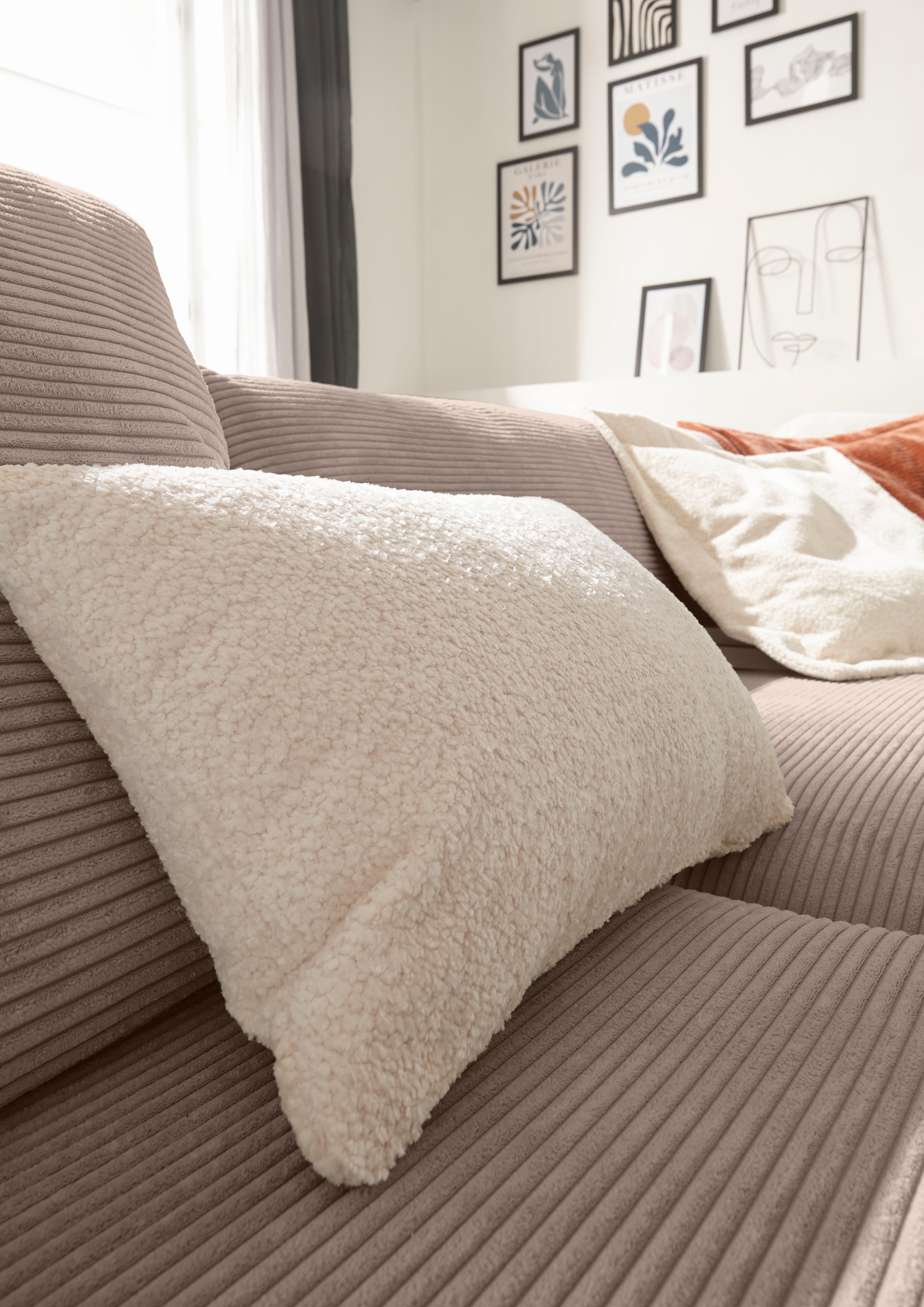 Musterring Wohnlandschaft »Lucia U-Form« Cord-Bezug, inklusive Kopfstütze, Gesamtbreite 524 cm