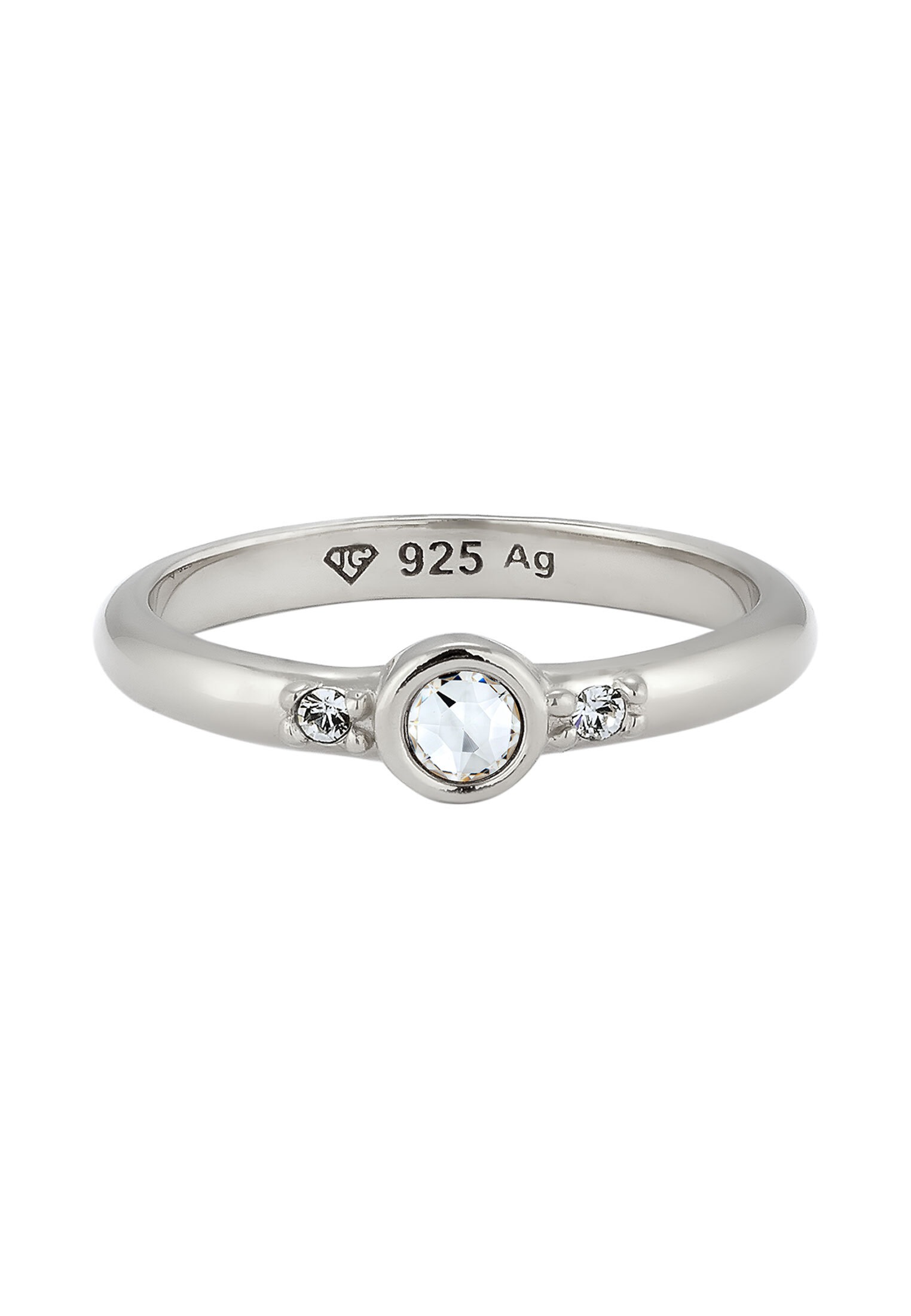 Elli Silberring »Ring Glas Kristalle Weiß 925 Sterling Silber«