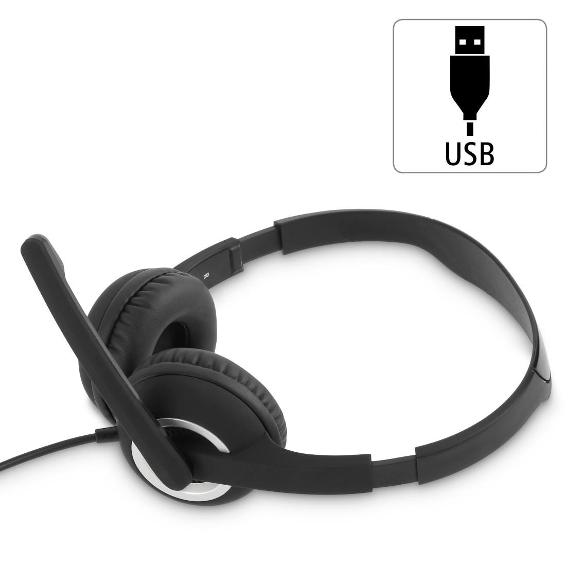 Hama PC-Headset »PC-Office-Headset "HS-USB250", Stereo, Schwarz Headset«