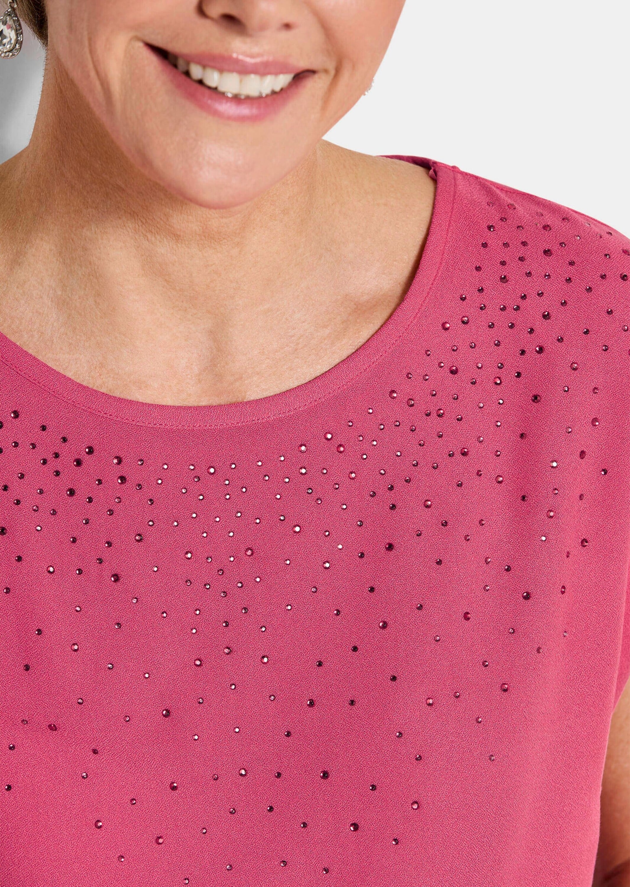 GOLDNER Schlupfbluse »Elegante Viskosebluse mit Glitzer« Dekosteine