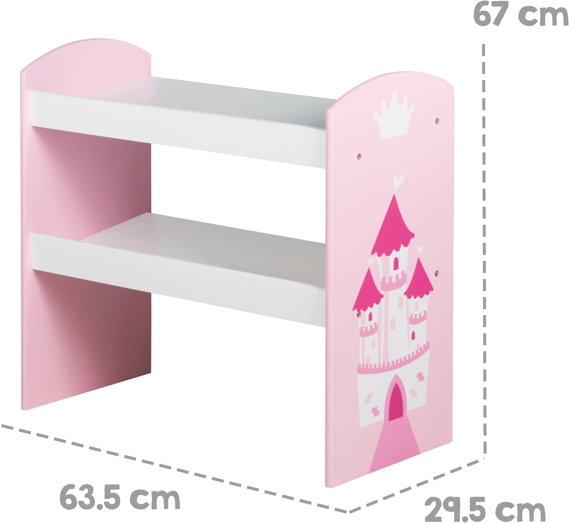 roba® Kinderregal »Krone, rosa/pink«, inklusive 5 Stoffboxen in 2 Größen  bei OTTO
