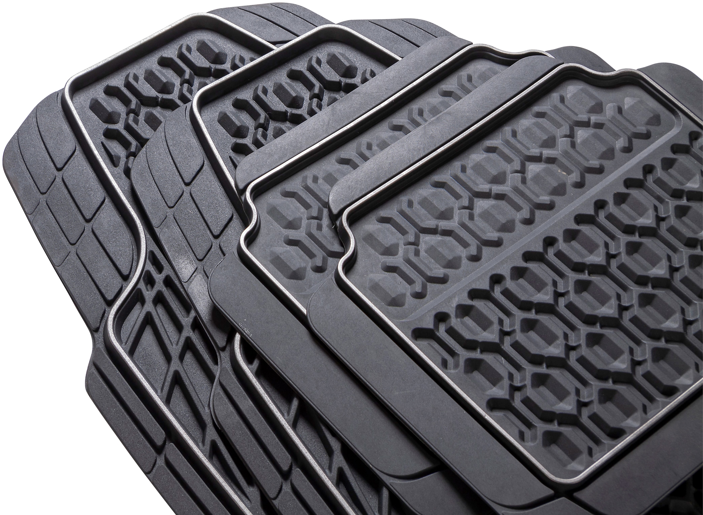 CarFashion Universal-Fußmatten »Allwetter Auto-Fußmatten Set Tamburello«, universal passend, Kombi/PKW, (Set, 4 St.), universal passend, zuschneidbar, wasserabweisend, rutschsicher, robust