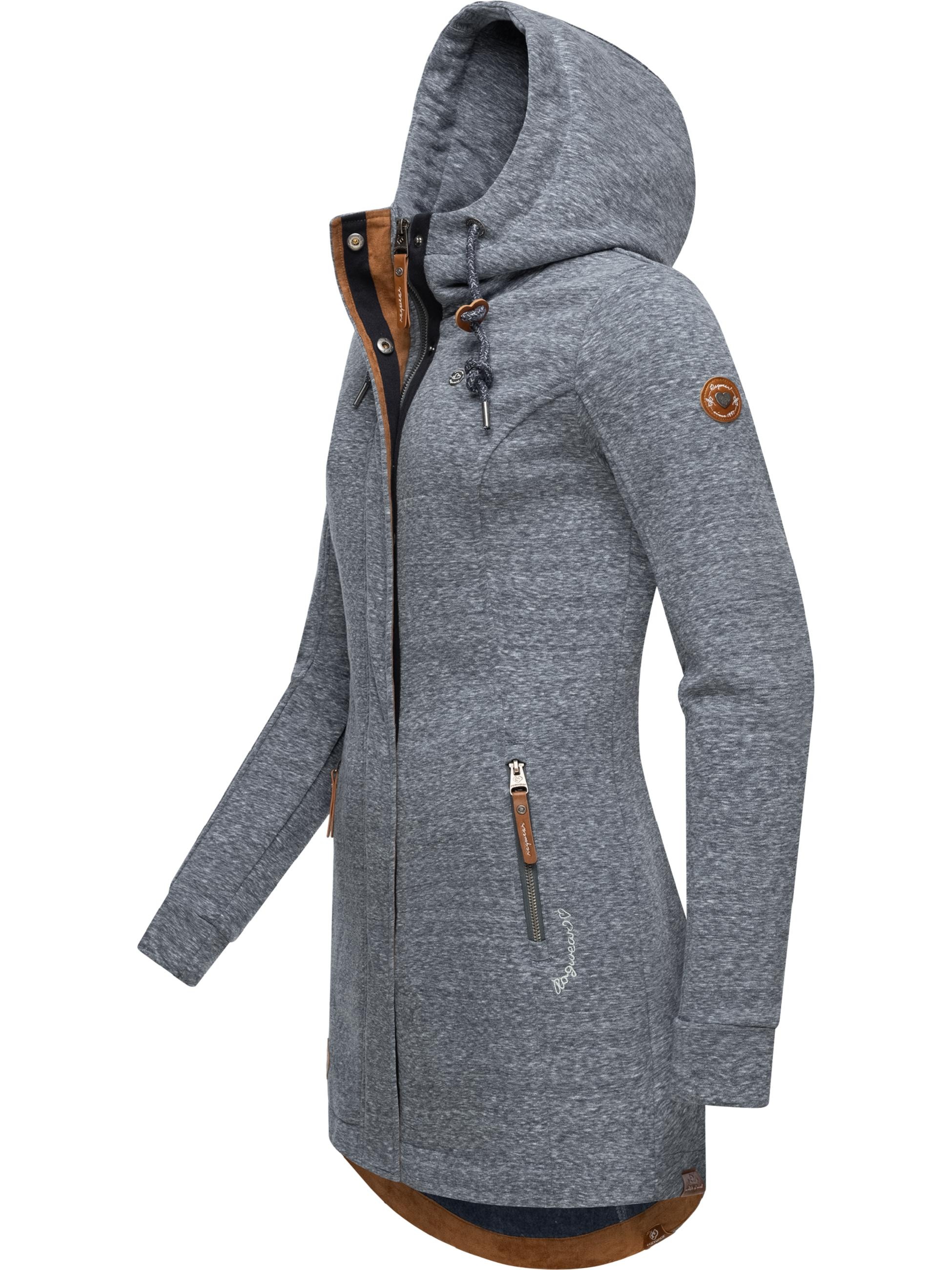 Ragwear Sweatjacke »Sweatjacke Letty Intl.«, Sportliche Kapuzenjacke mit Kunstleder-Elementen