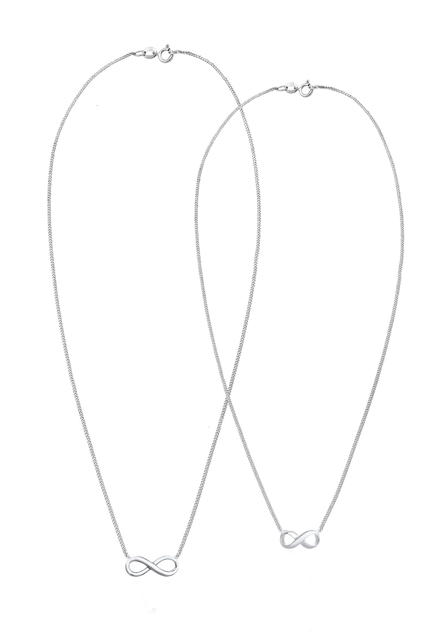 Elli Ketten-Set »Halskette Infinity Unendlichkeit Symbol 2er Set 925 Silber«