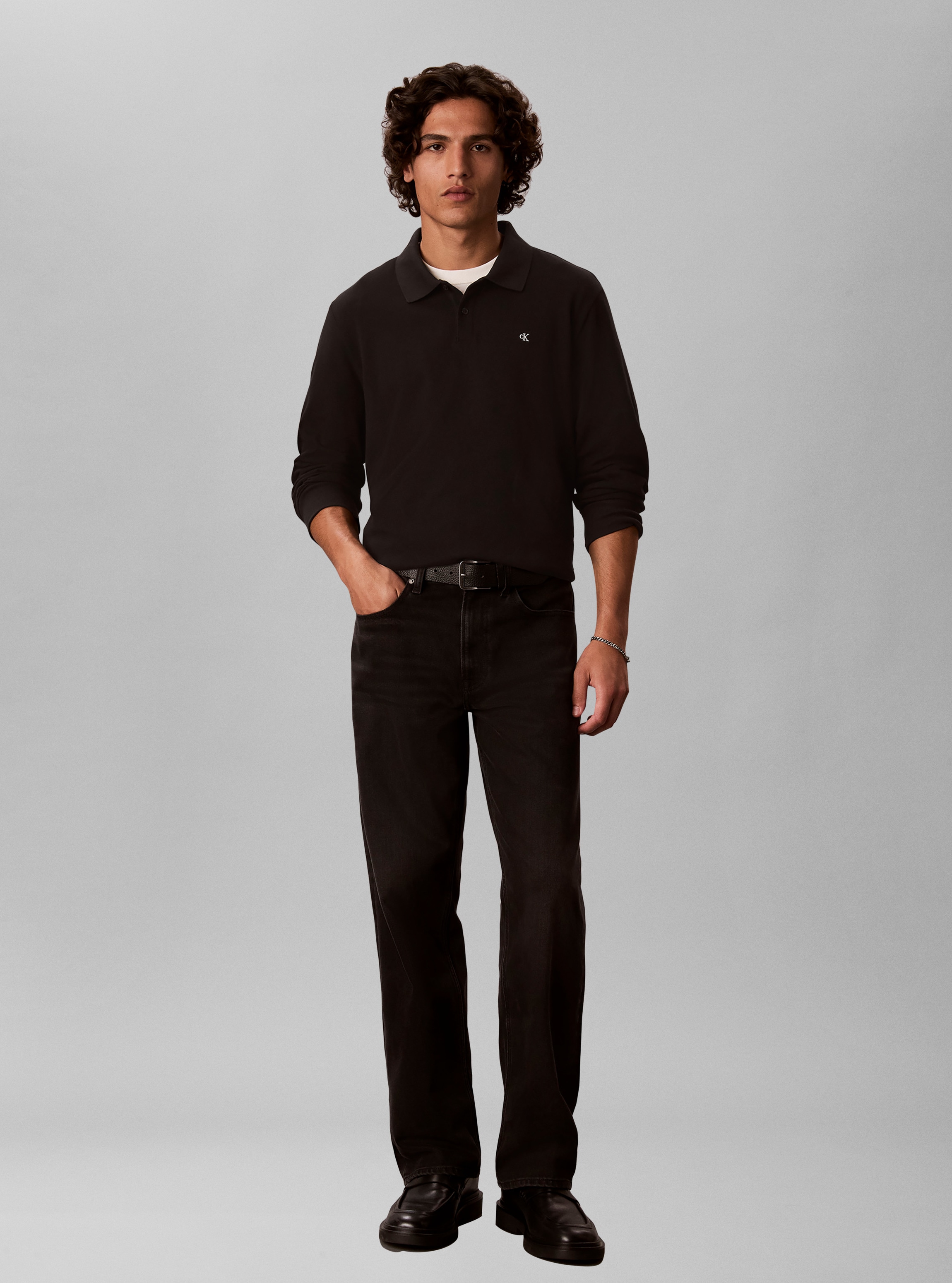 Calvin Klein Jeans Langarm-Poloshirt »PIQUE EASY POLO« Regular fit mit Polokragen