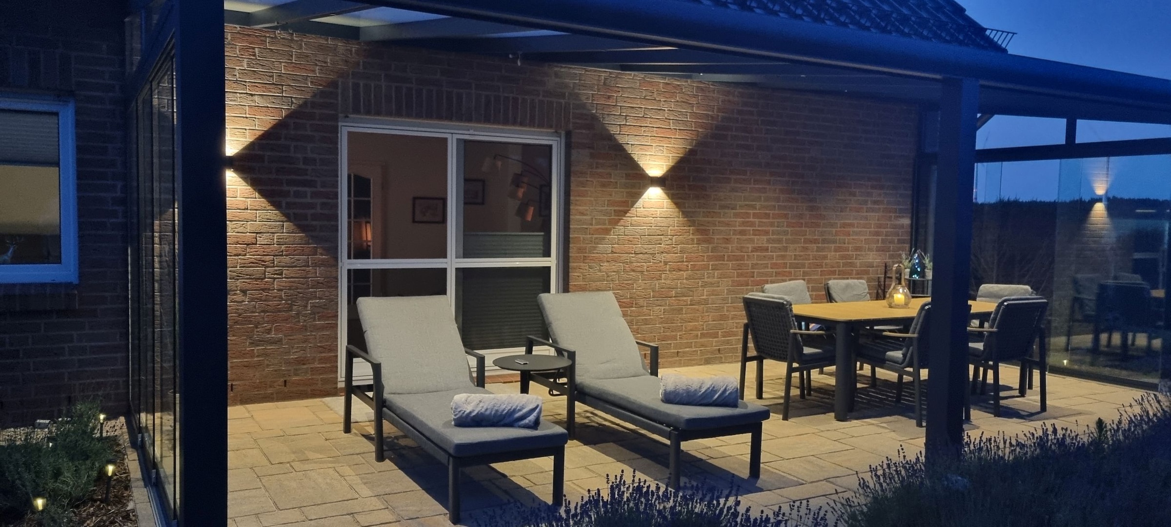Ambiente Haus Garten-Essgruppe »Garten 6er Set 220x95cm grau« Set, Tisch und 6 Stühle, 7 tlg.