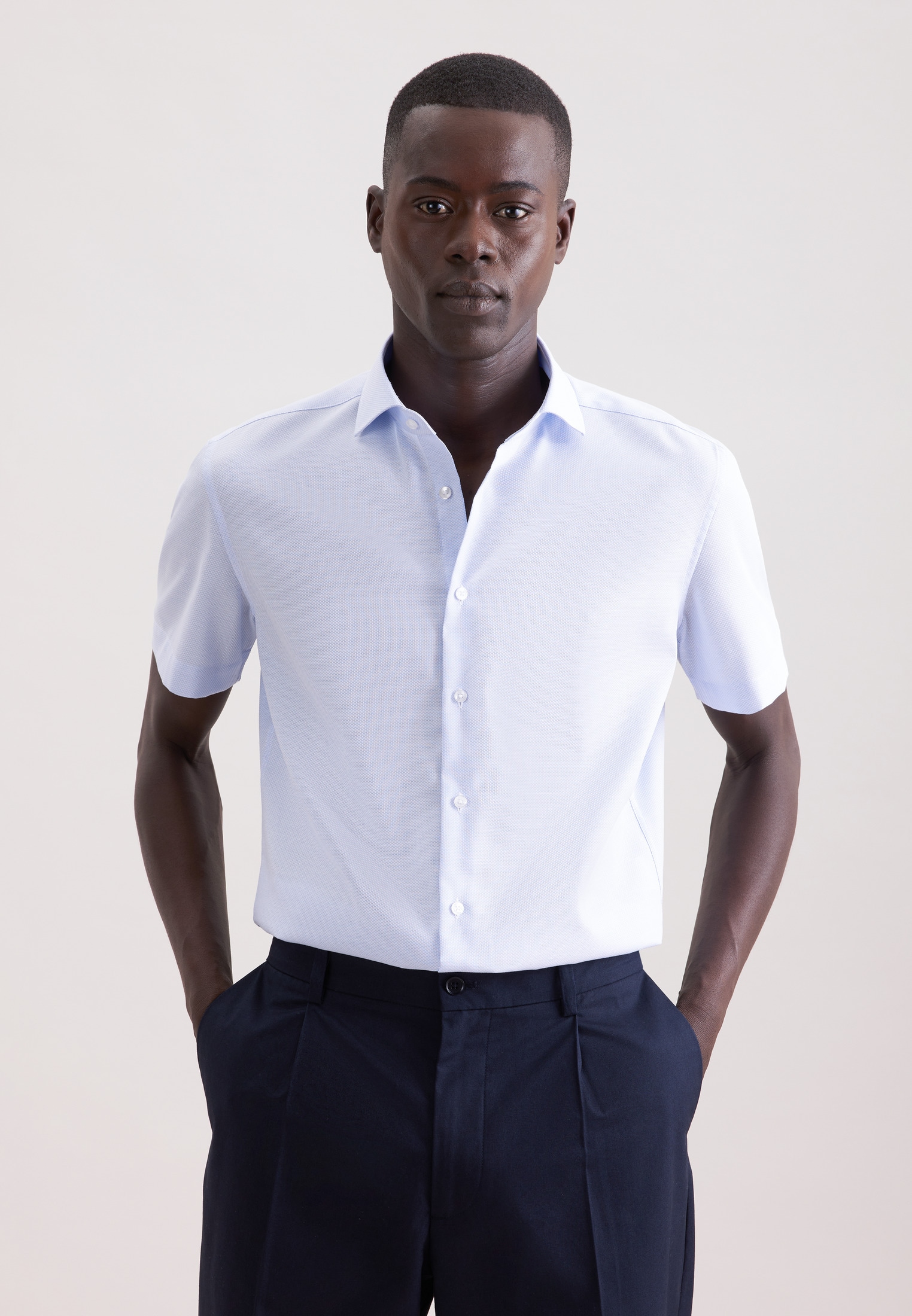 seidensticker Businesshemd »Schwarze Rose« Slim 1/2 Kentkragen Struktur