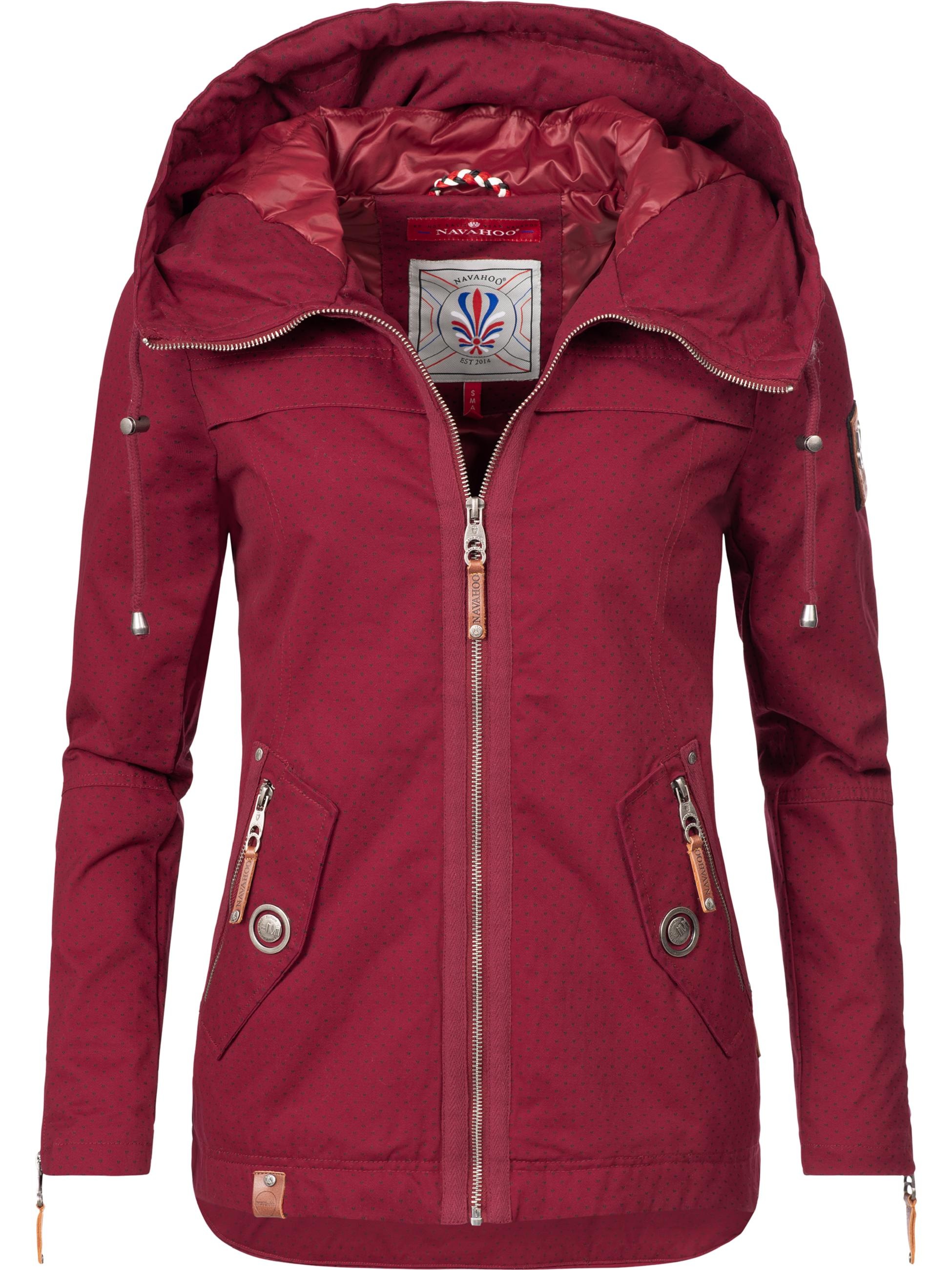 Navahoo Outdoorjacke »Übergangsjacke Wekoo«, mit Kapuze, moderner Damen Übergangsparka aus Baumwolle mit Kapuze