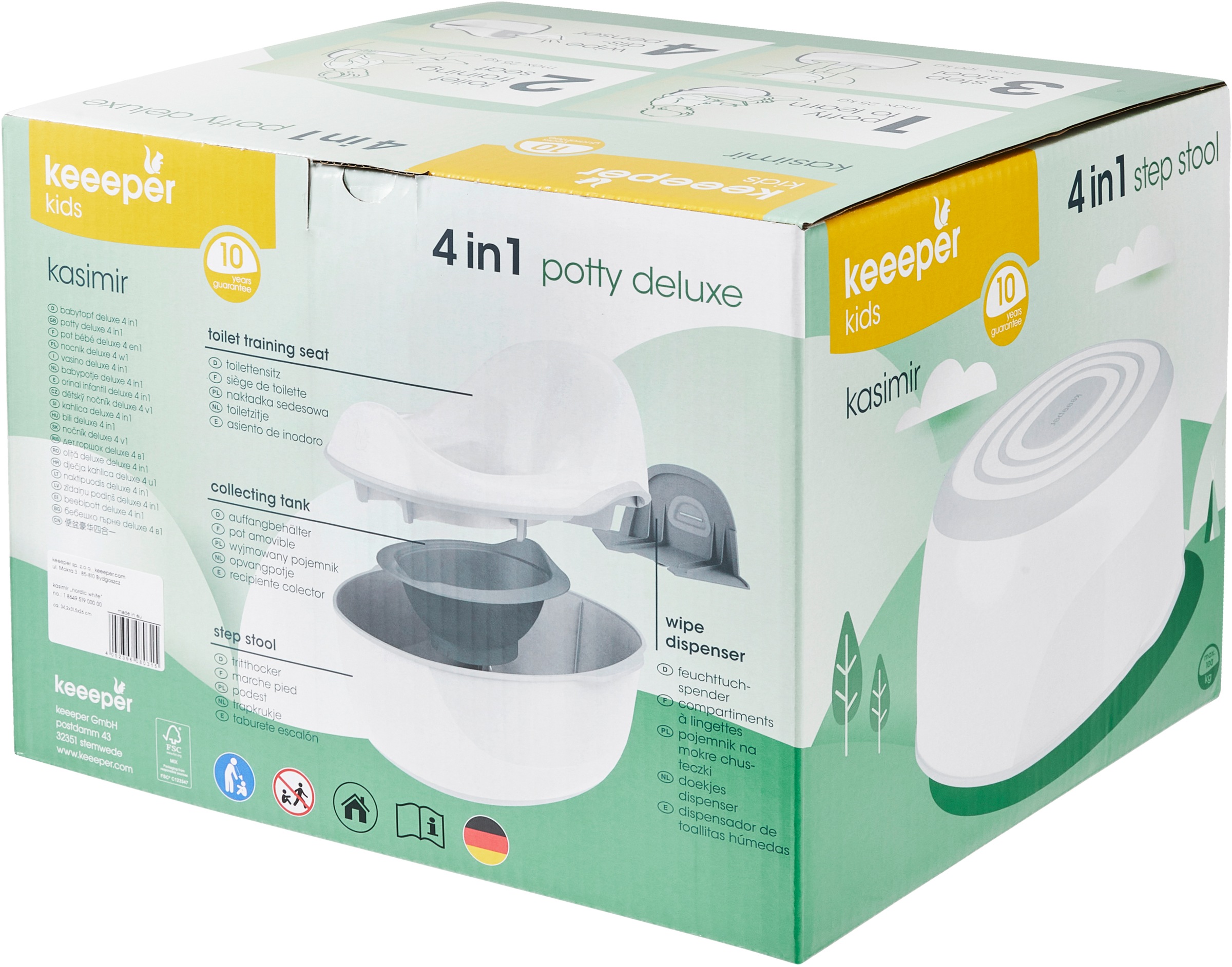 keeeper Toilettentrainer »kasimir babytopf deluxe 4in1, nordic white«, Made in Europe, FSC® - schützt Wald - weltweit