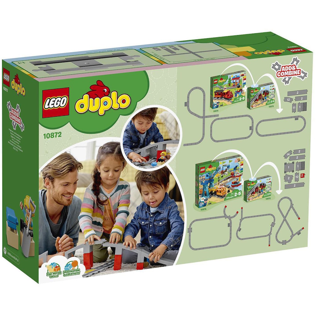LEGO® Konstruktionsspielsteine »Eisenbahnbrücke und Schienen (10872), LEGO® DUPLO® Town«, (26 St.)