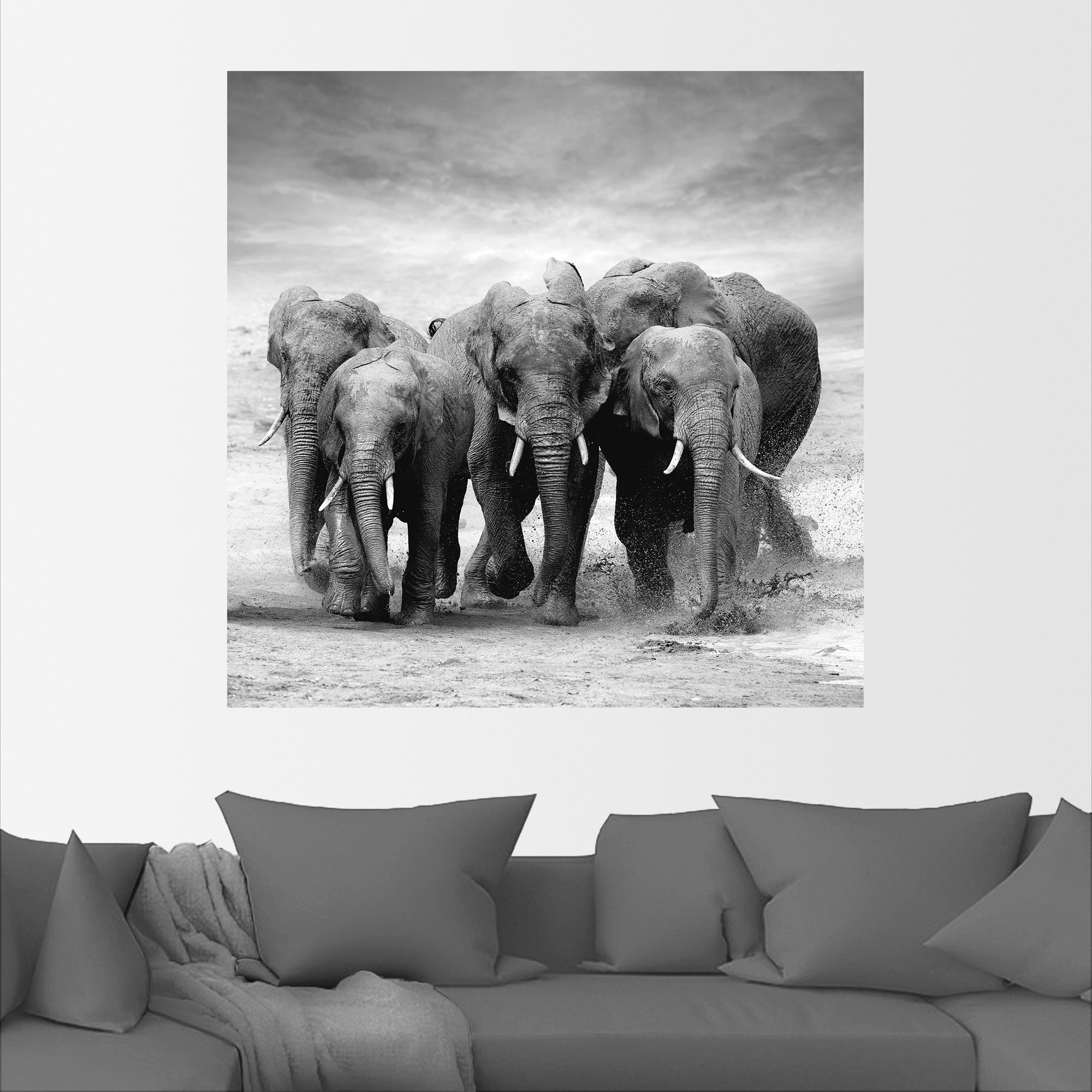 Artland Wandbild »Elefanten«, Wildtiere, (1 St.), als Leinwandbild, Poster, Wandaufkleber in verschied. Größen