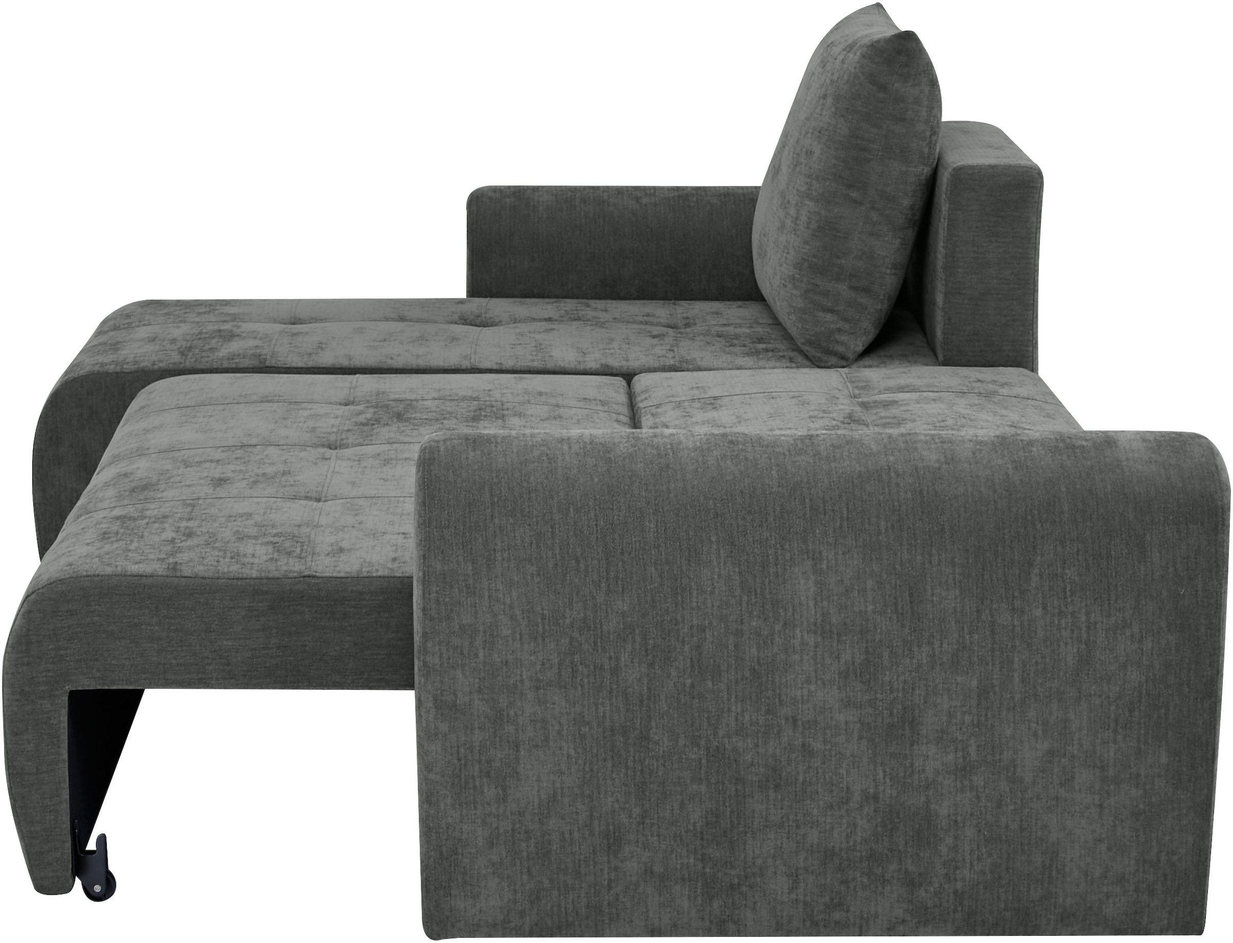 Home affaire Ecksofa »Nortrud-Chester, 241 cm, L-Form, mit Schlaffunktion u. Bettkasten« Recamiere rechts / links montierbar, Steppung, Feinstruktur-Bezug