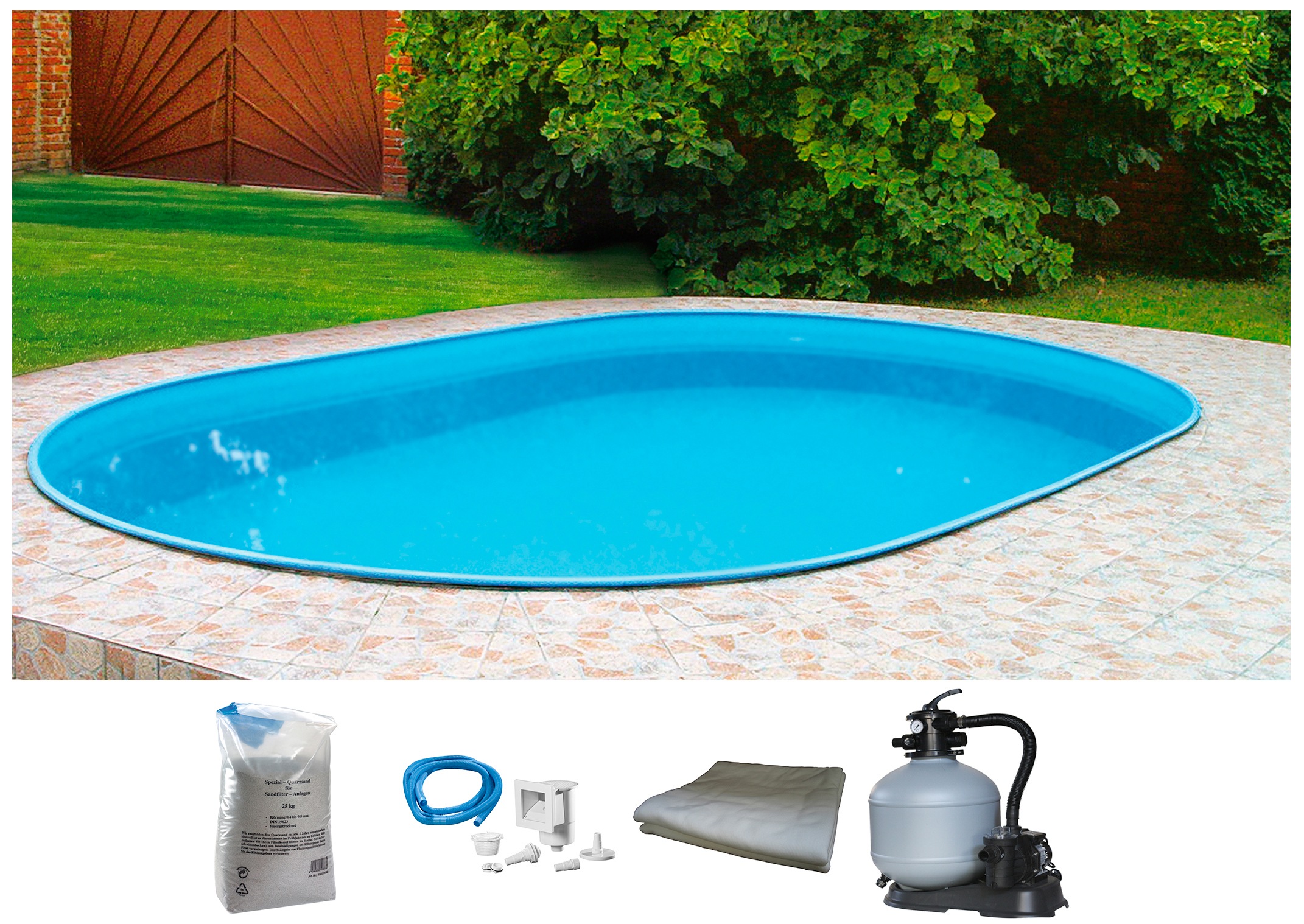 MyPool Ovalpool »Premium«, (Set), 5-tlg., BxLxH: 800x400x135 cm