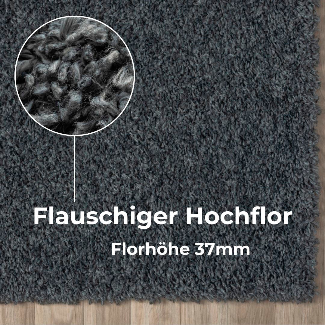 my home Hochflor-Teppich »Banji«, rechteckig, 37 mm Höhe, Uni Farben, weich und flauschig, auch als Läufer & in rund erhältlich