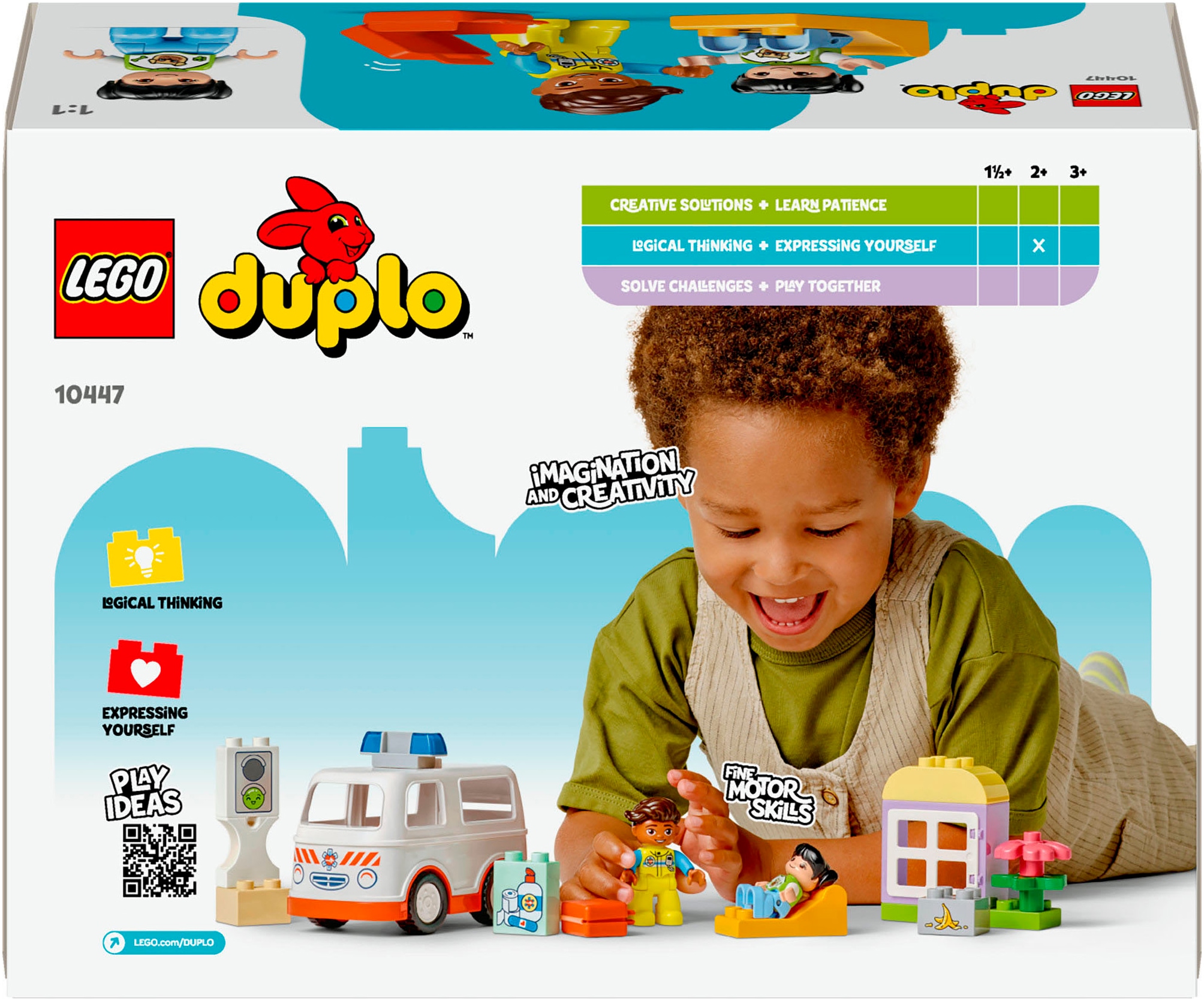 LEGO® Konstruktionsspielsteine »Rettungswagen mit Fahrer (10447), LEGO DUPLO Town«, (19 St.), Made in Europe
