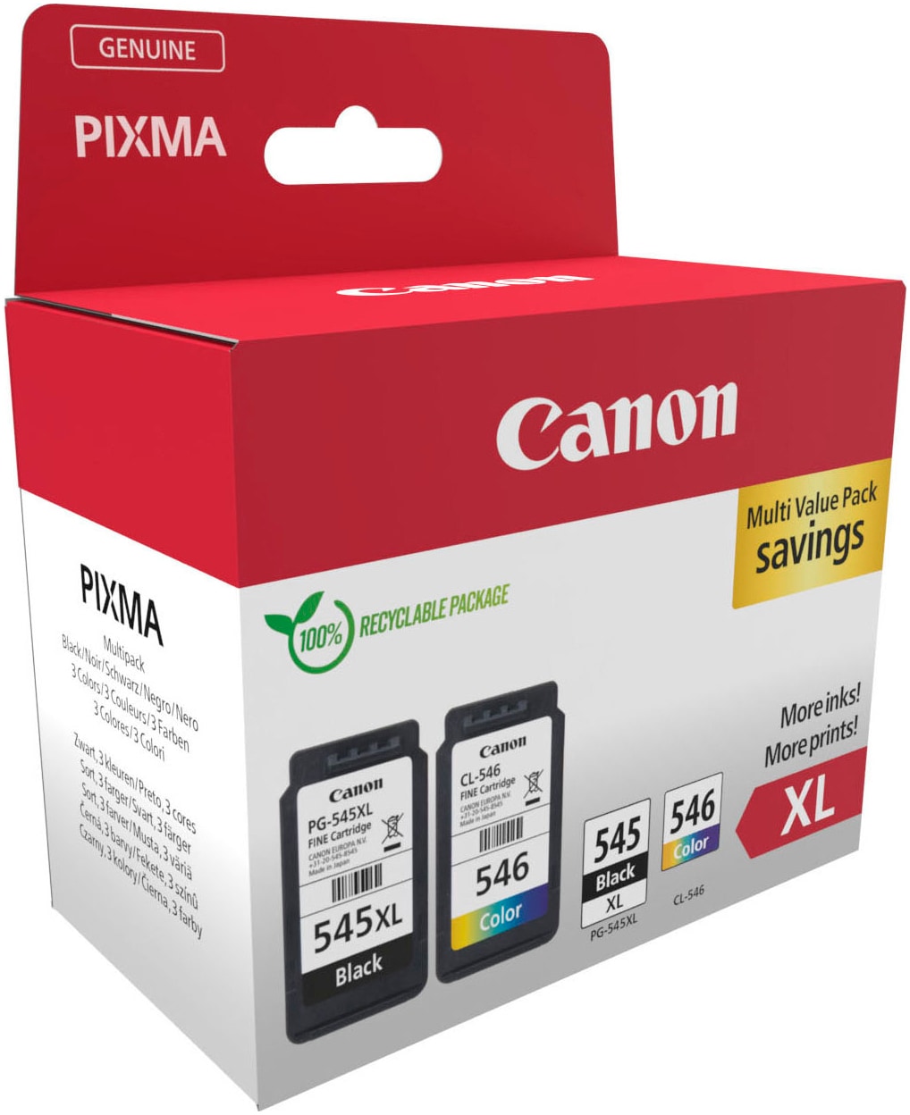 Canon Tintenpatrone »PG-545XL/CL-546XL + Photo Value Pack«, (Packung, 2 St.)