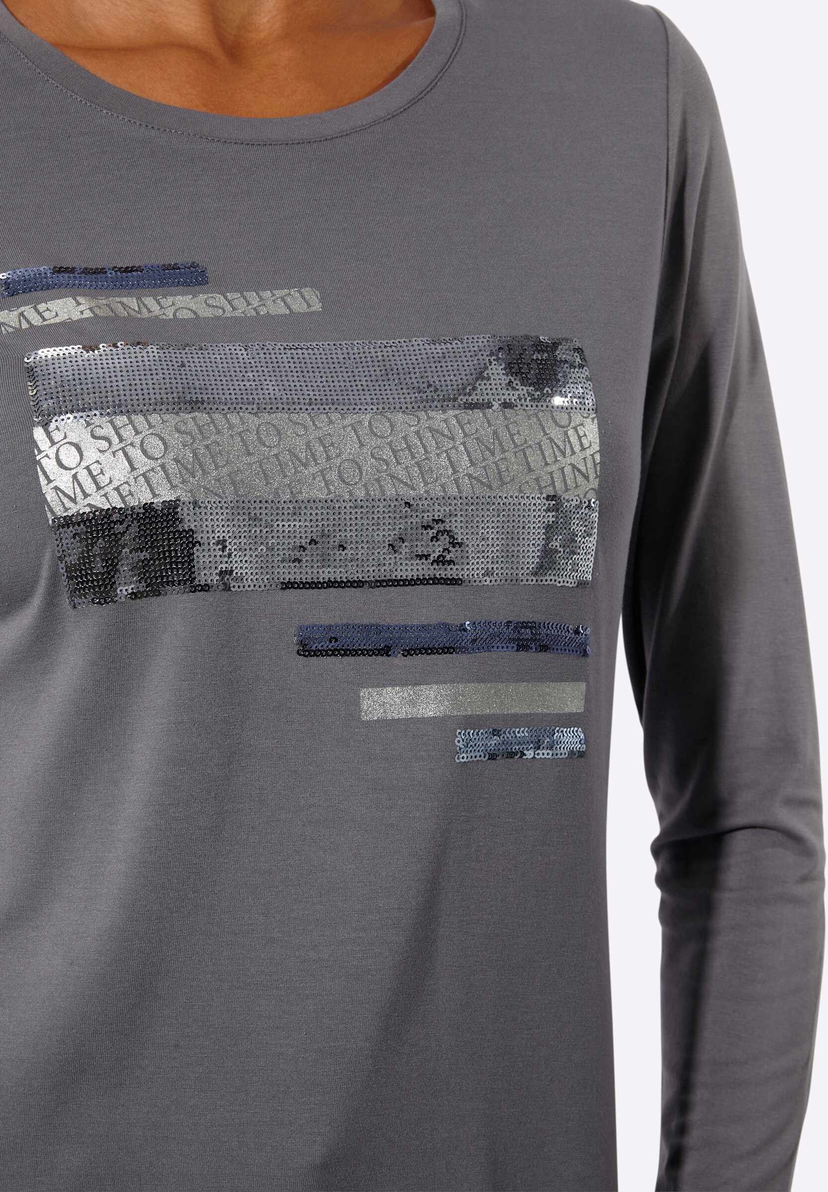 creation L T-Shirt »Shirt Langarmshirt mit funkelnden Pailletten«