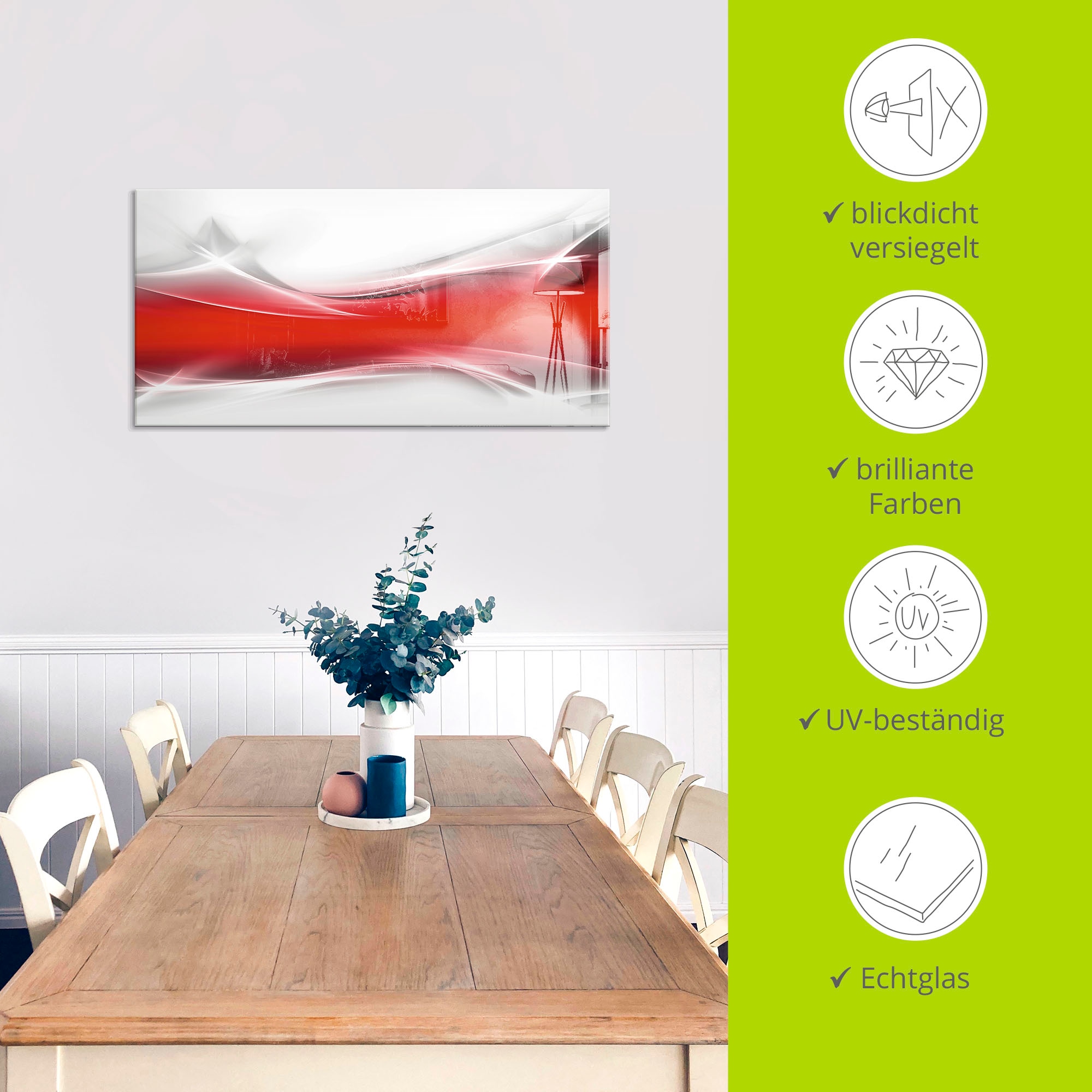 Artland Glasbild »Kreatives Element«, Gegenstandslos, (1 St.), in verschiedenen Größen