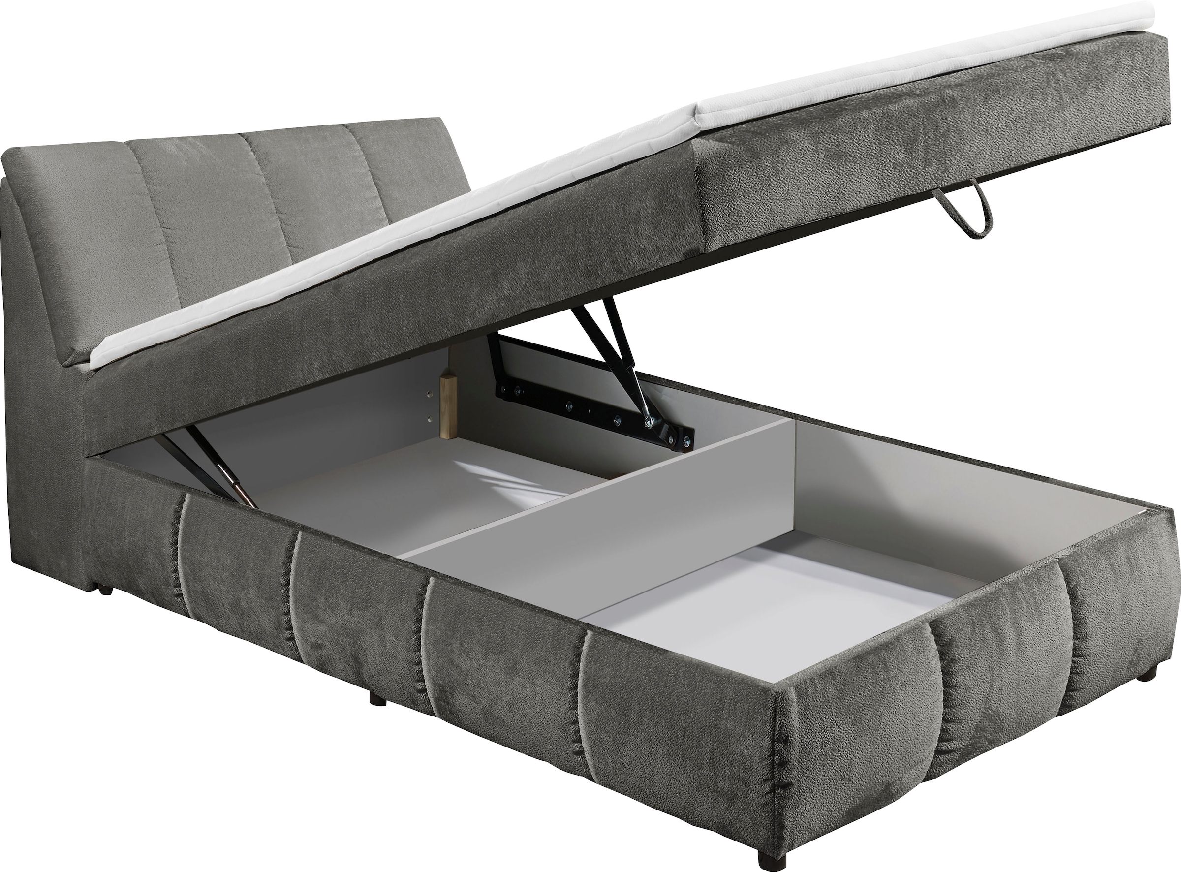 ED EXCITING DESIGN Boxbett »Valencia« inkl. Bettkasten und Stauraum im Kopfteil