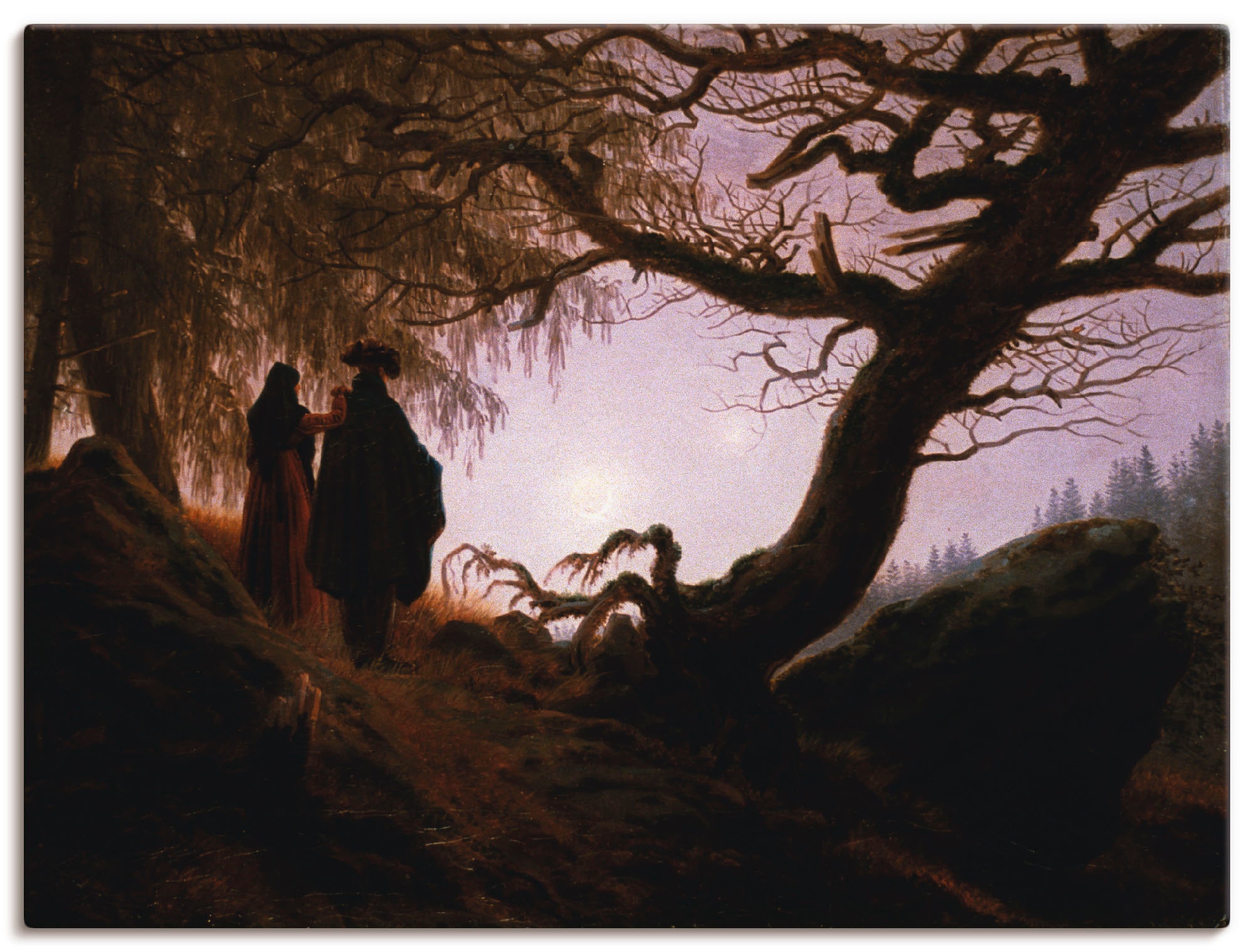 Mondbetrachtung, Größen Wandaufkleber Leinwandbild, Paar, (1 Poster »Mann als in OTTO Artland Wandbild online und versch. oder Frau bei St.), 1830/35«,