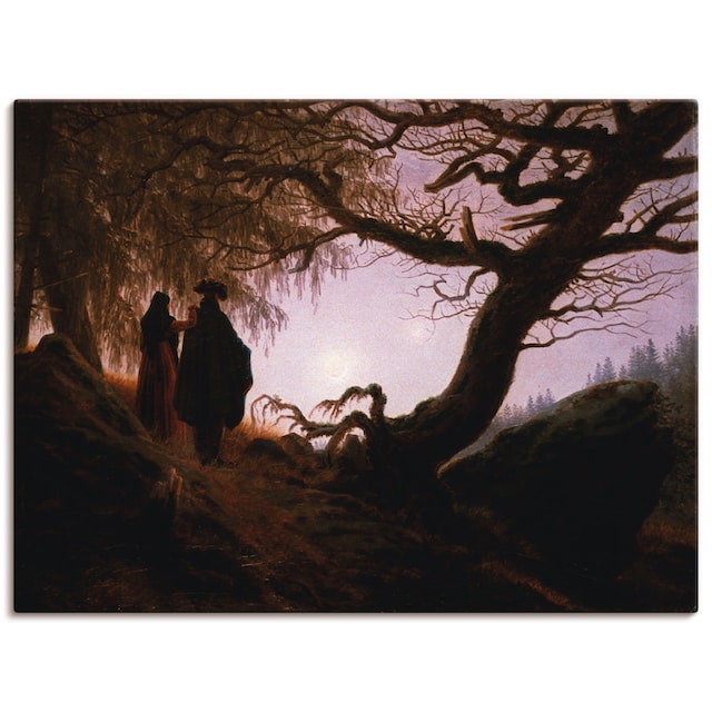 Artland Wandbild »Mann und Frau Mondbetrachtung, 1830/35«, Paar, (1 St.),  als Leinwandbild, Wandaufkleber oder Poster in versch. Größen online bei  OTTO