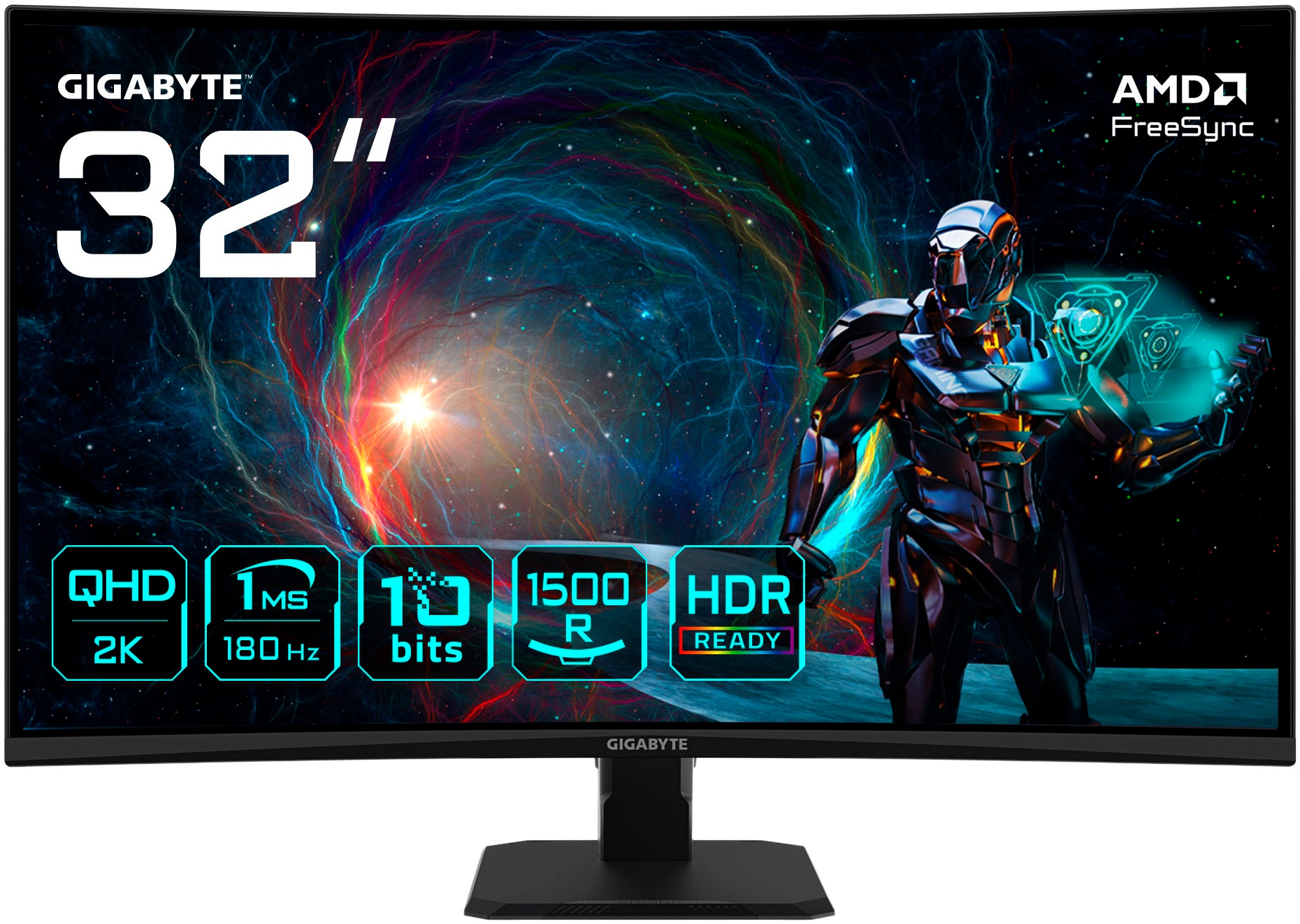 GAMEMAX Gaming-PC-Komplettsystem »GigaDeal CLAW WH 2801 AMD Ryzen 5 7500F 32GB DDR5 1TB SSD RTX 5060Ti« 32 ″ AMD Ryzen 5 GeForce RTX™ 5060 Ti 32 GB RAM 1.000 GB SSD Windows 11, DDR5 RAM + Gigabyte GS32QCA LED-Monitor Curved, 80 cm 32"