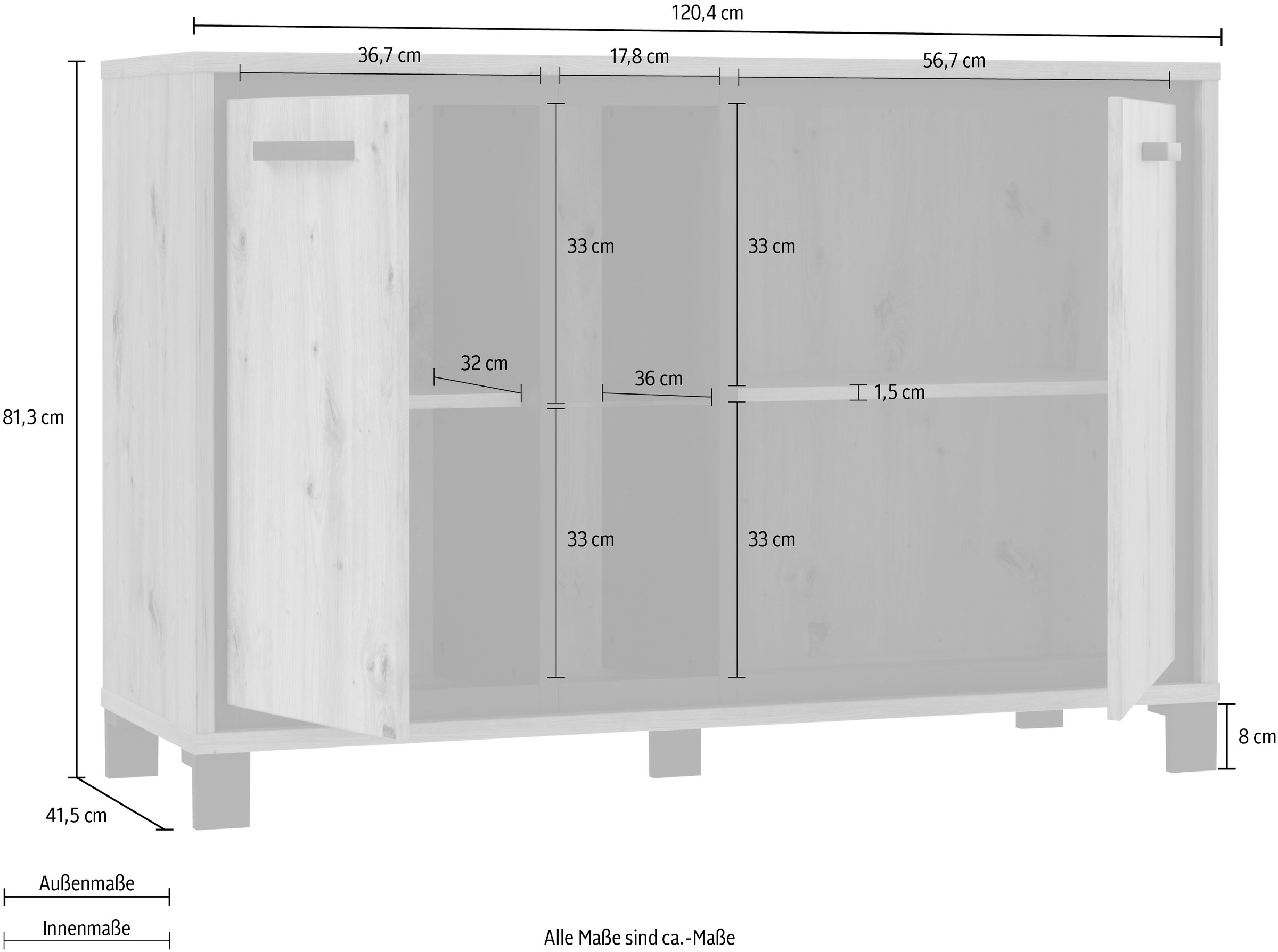 FORTE Kommode »Trondheim«, Breite 120 cm