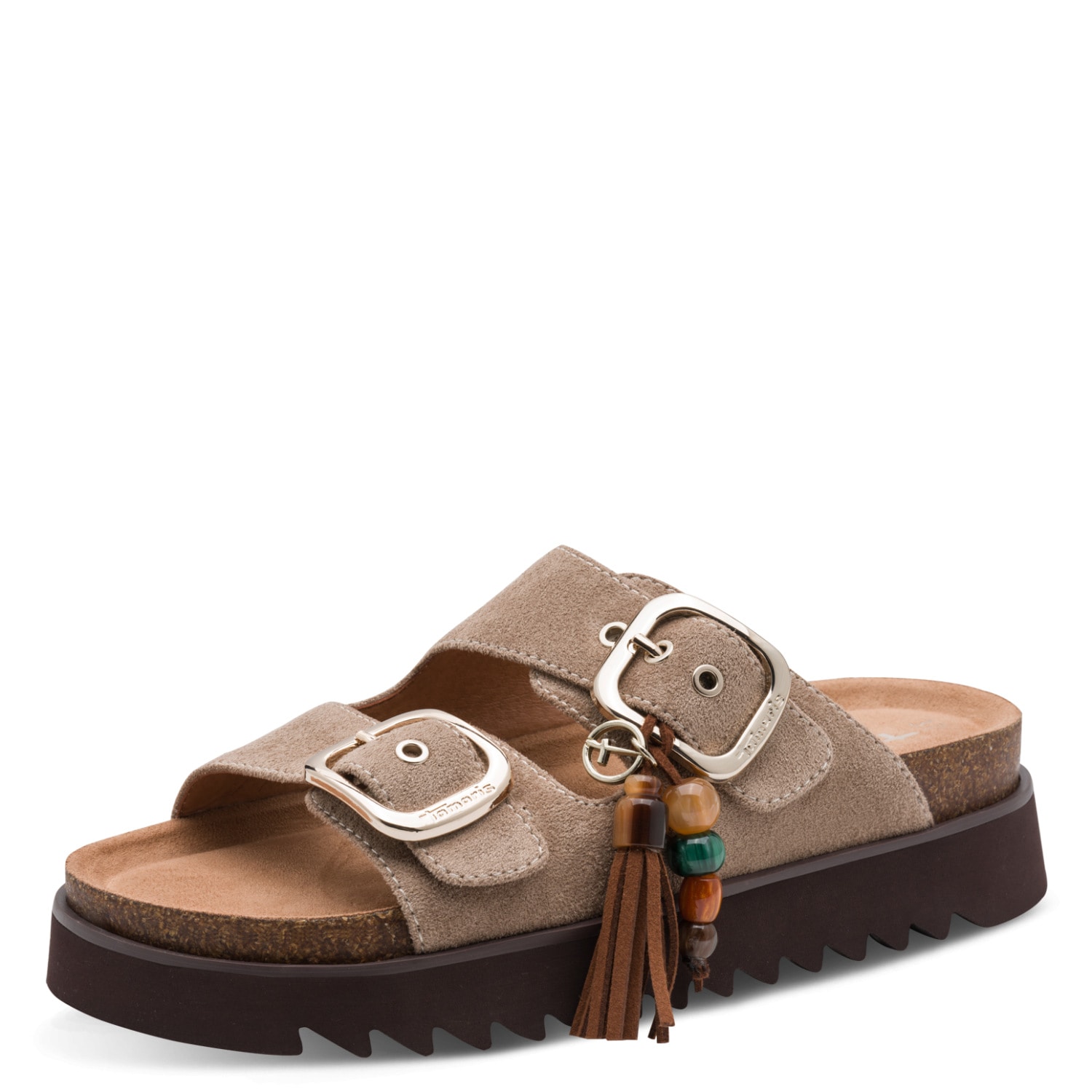 Tamaris Pantolette  Sommerschuh, Schlupfschuh mit Anhänger und Zierperlen