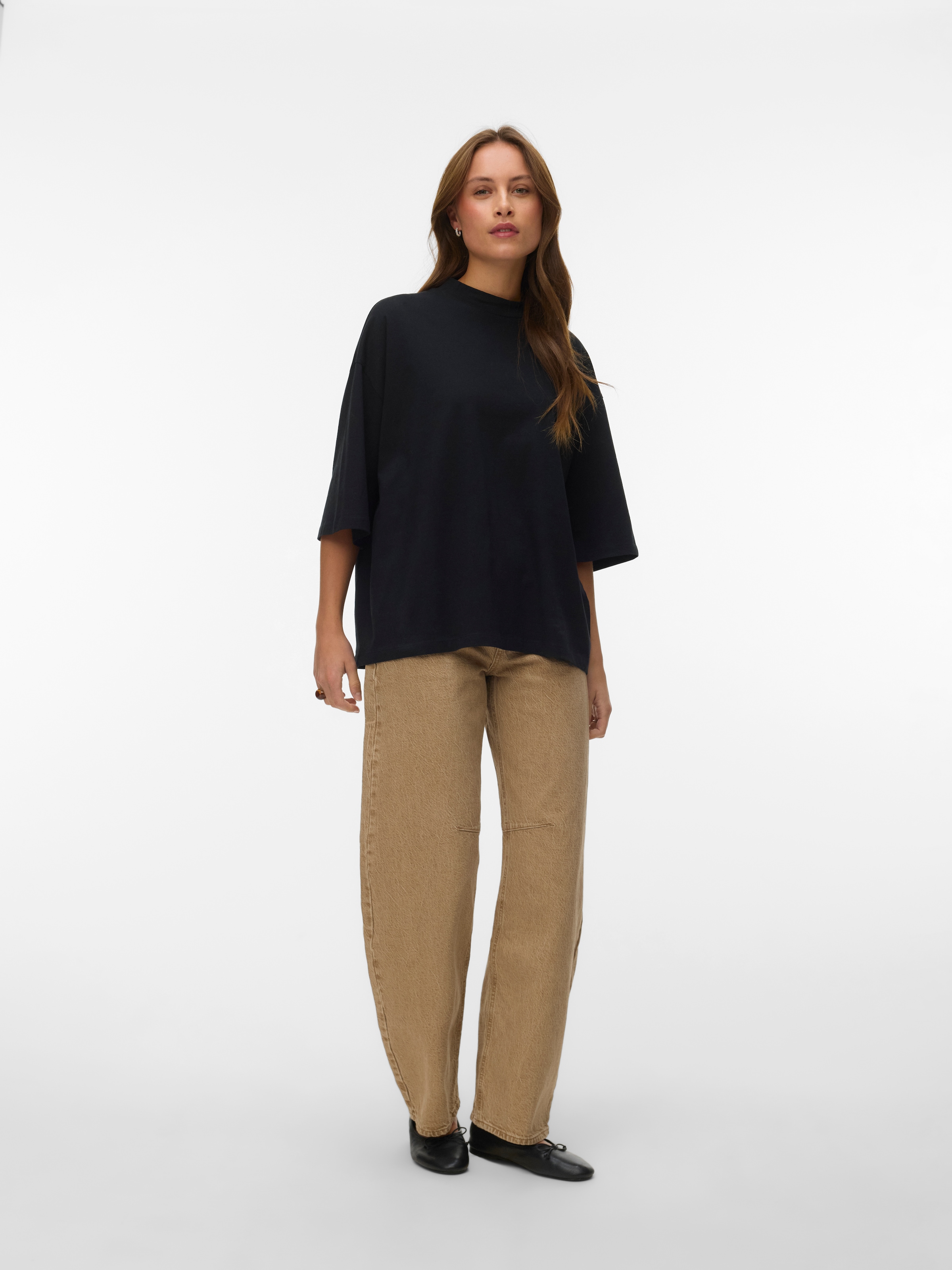 Vero Moda Kurzarmshirt »VMMOLLY 3/4 TOP JRS NOOS« Baumwolle, loose fit