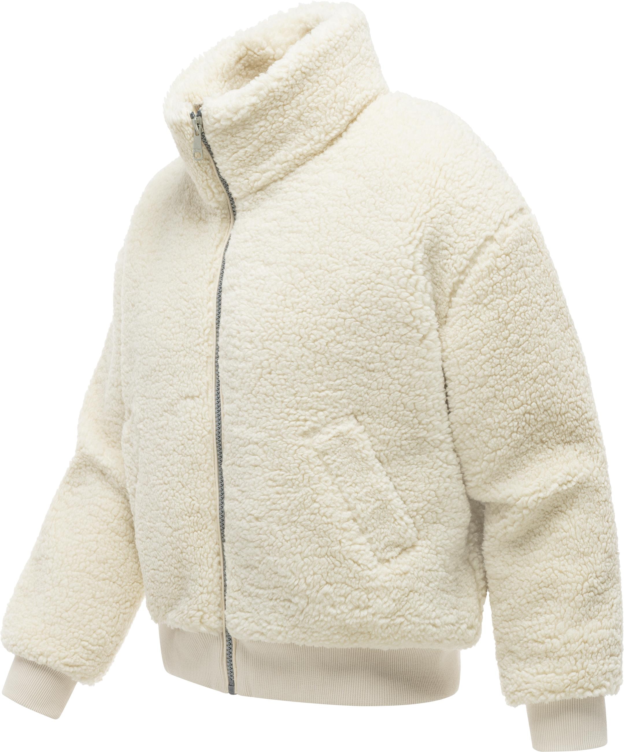 Ragwear Plüschjacke »Plüschjacke Tillie Y« ohne Kapuze oversized Damen Teddyjacke mit Rippstrickbündchen