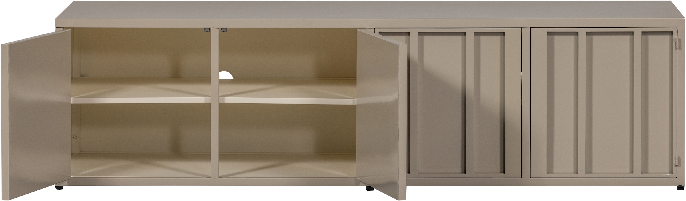 WOOOD Lowboard »WOOOD LEVEL TV-SCHRANK METALL« Level TV-Möbel WOOOD mit Stauraum, Stil und ordentliche Kabelführung