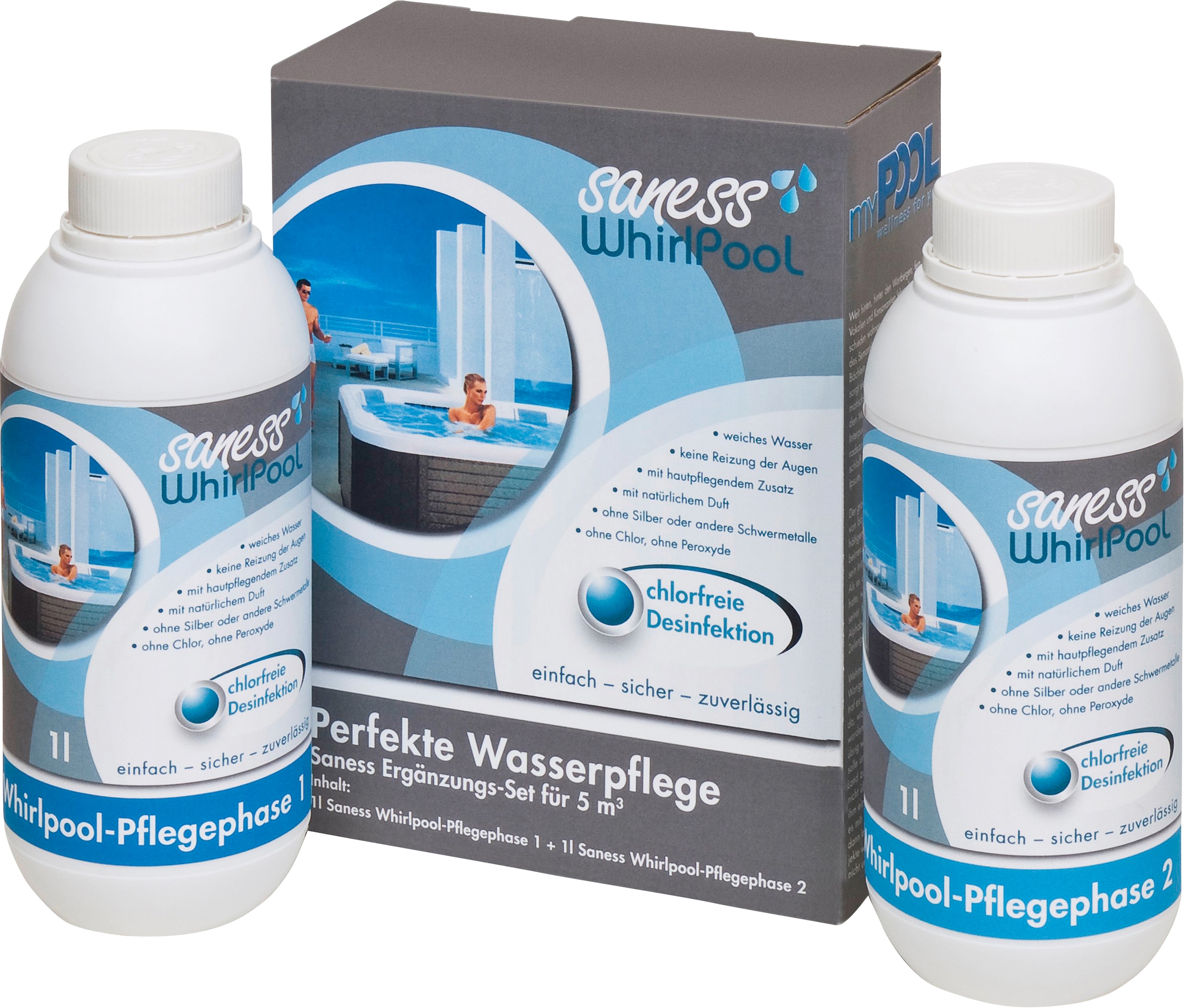 Poolpflege »Saness«, (Set), 2x1 l, Whirlpool Ergänzungsset