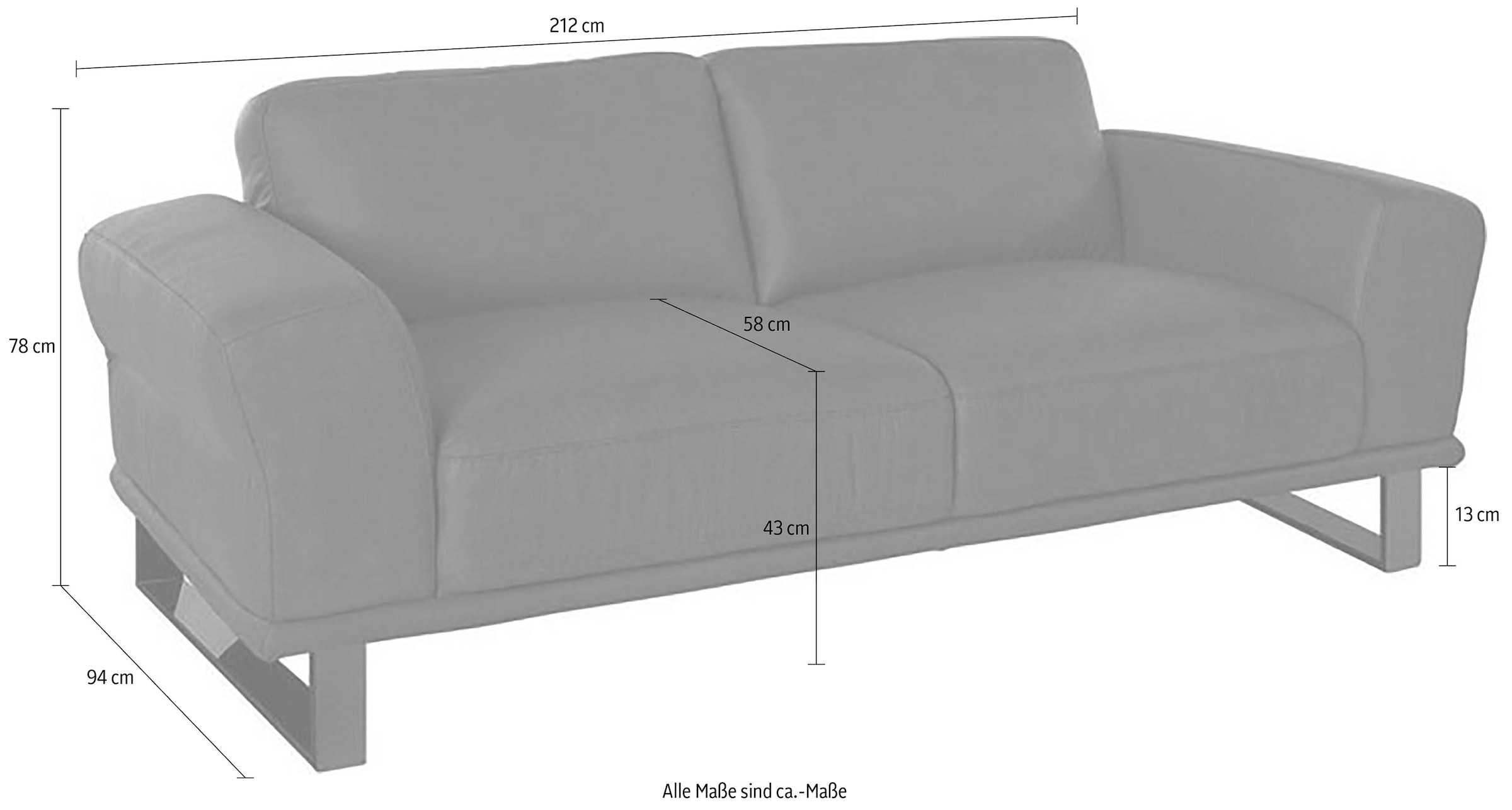 W.SCHILLIG 2,5-Sitzer »montanaa« mit Metallkufen in Bronze pulverbeschichtet, Breite 212 cm