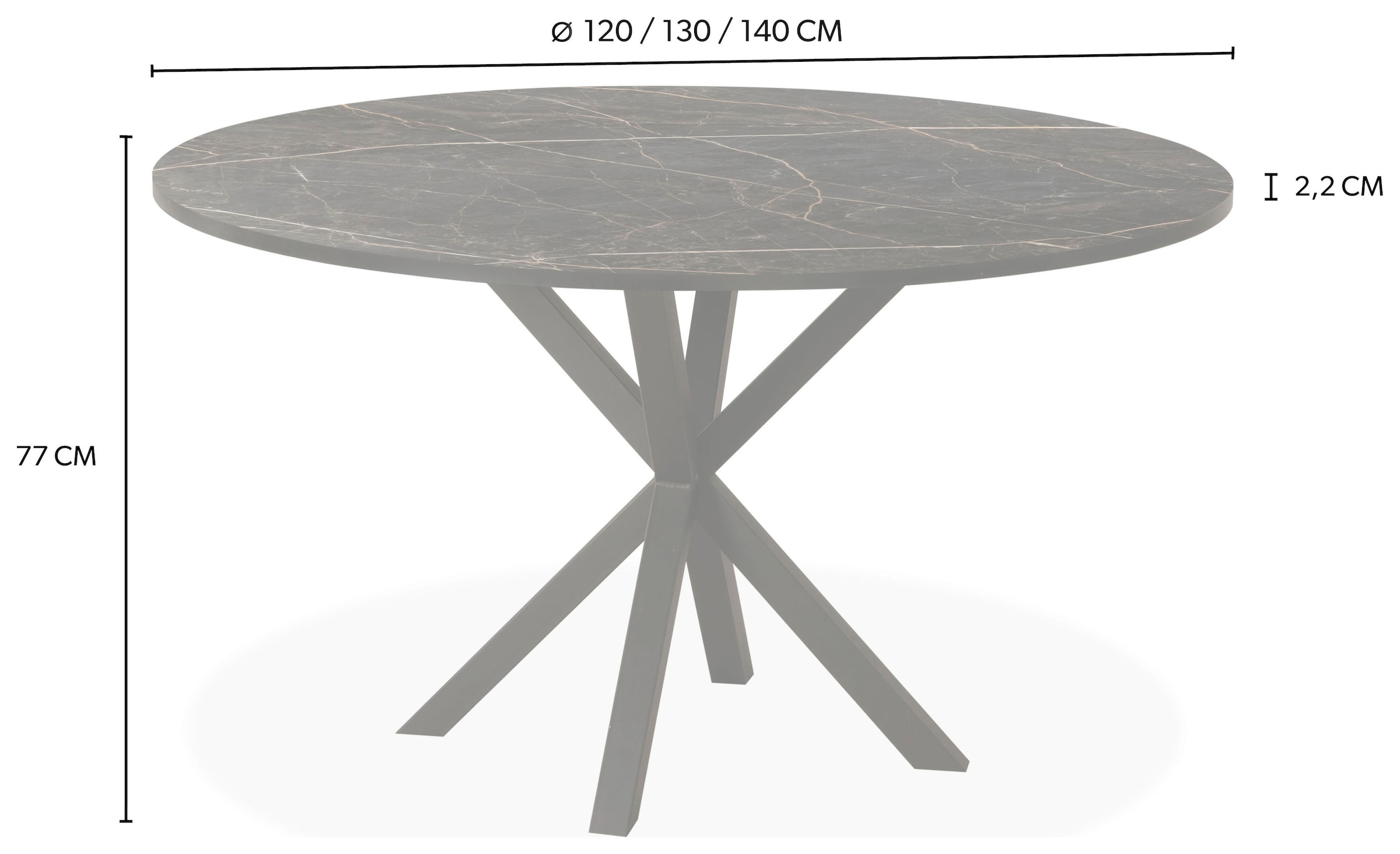 OMG Design Esstisch »Kent« 1 Stk. tlg. Hochwertige Melamin-Tischplatte mit Metallgestell