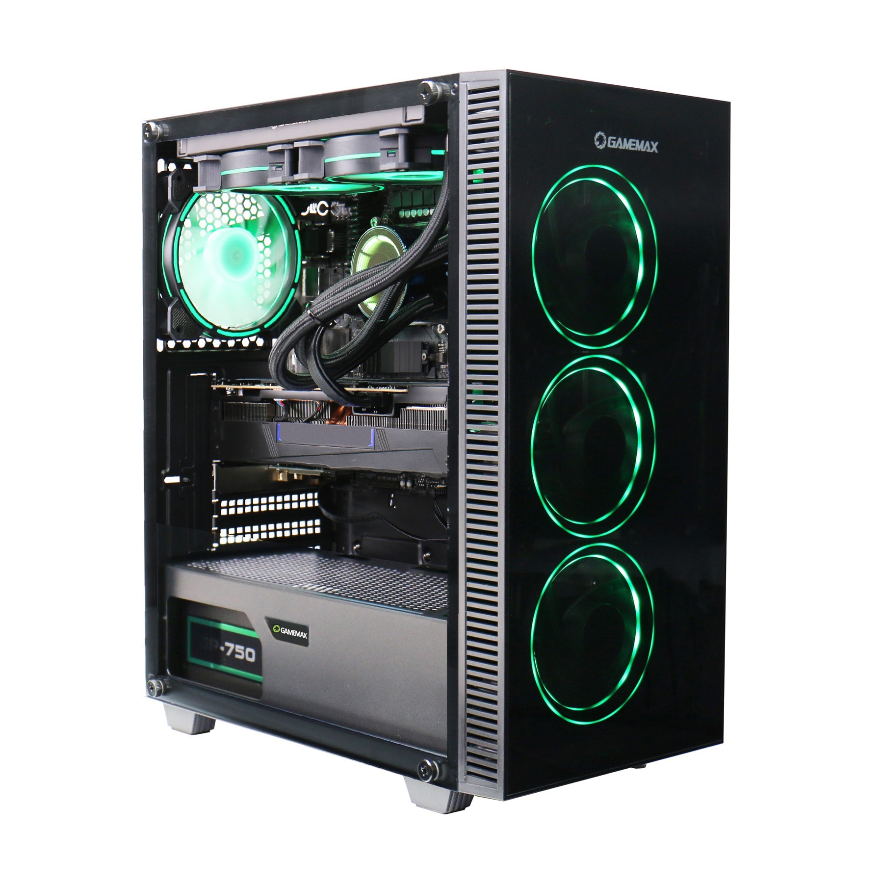 GAMEMAX Gaming-PC »Draco XD 7980 AMD Ryzen 5 9600X 16GB DDR5 1TB SSD RX 9070« Windows 11, DDR5 RAM, Wasserkühlung