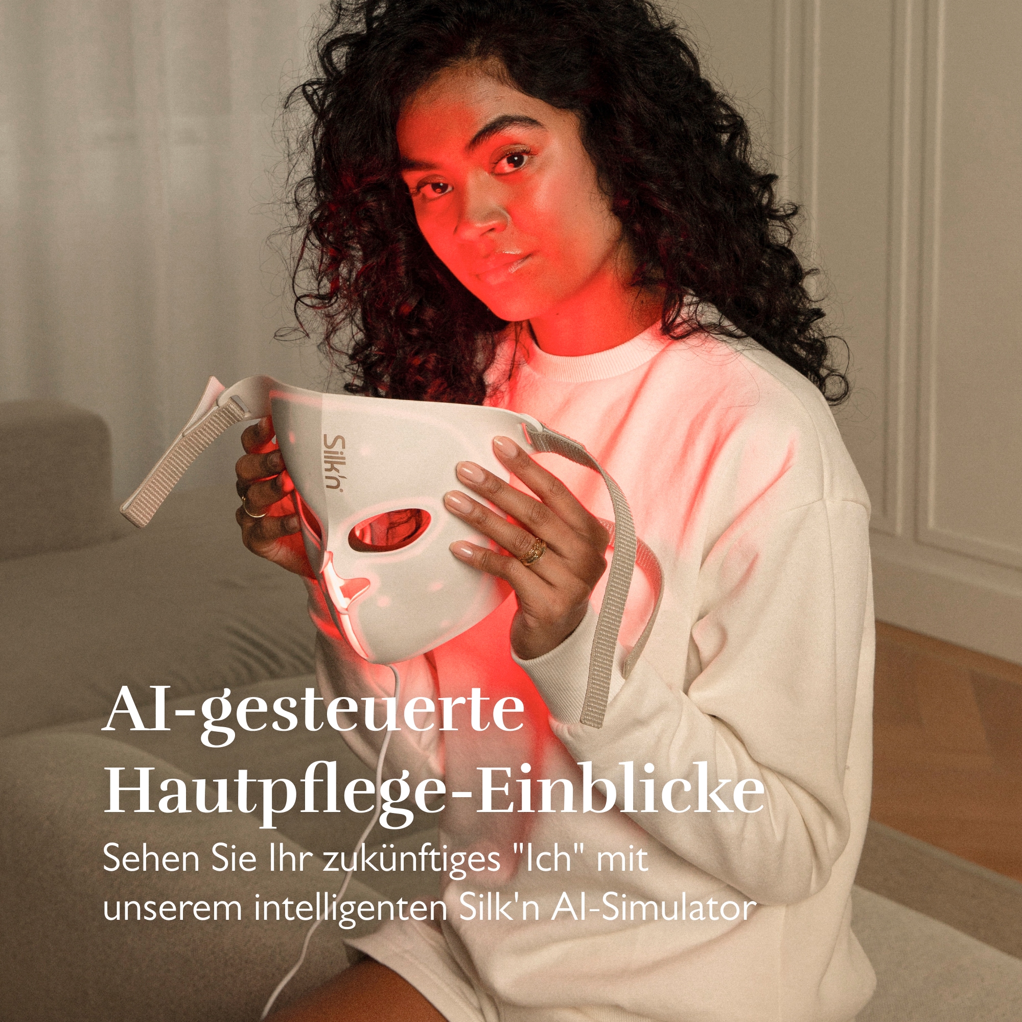 Silk'n EMS-Gerät »LED EMS Face Mask«, (Gesichtsmaske-Fernebedienung-USB Ladekabel), Duale Technologie mit LED und elektrischer Muskelstimulation