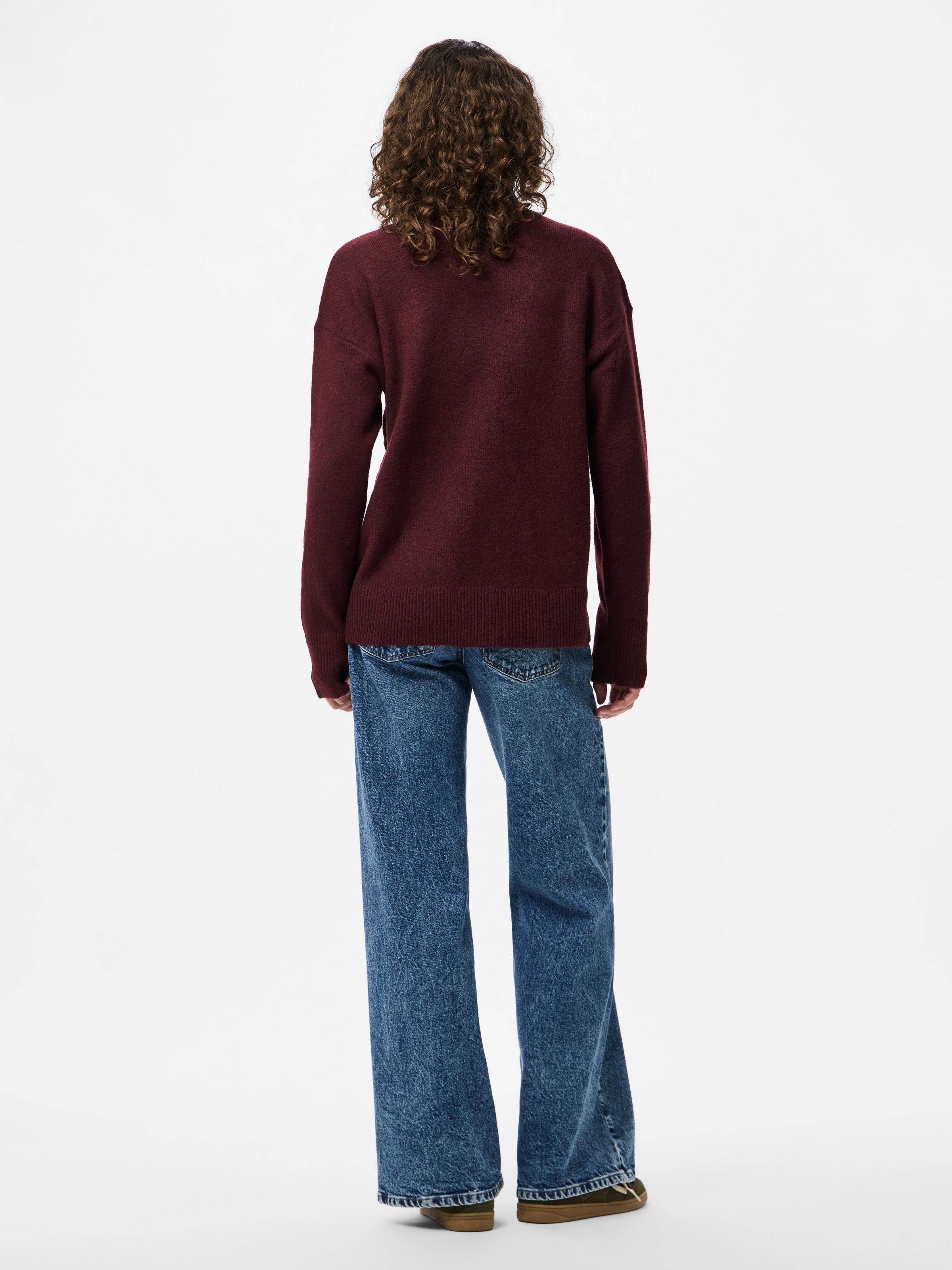 pieces Strickpullover »PCMALOU LS O-NECK CUTLINE KNIT NOOS BC«