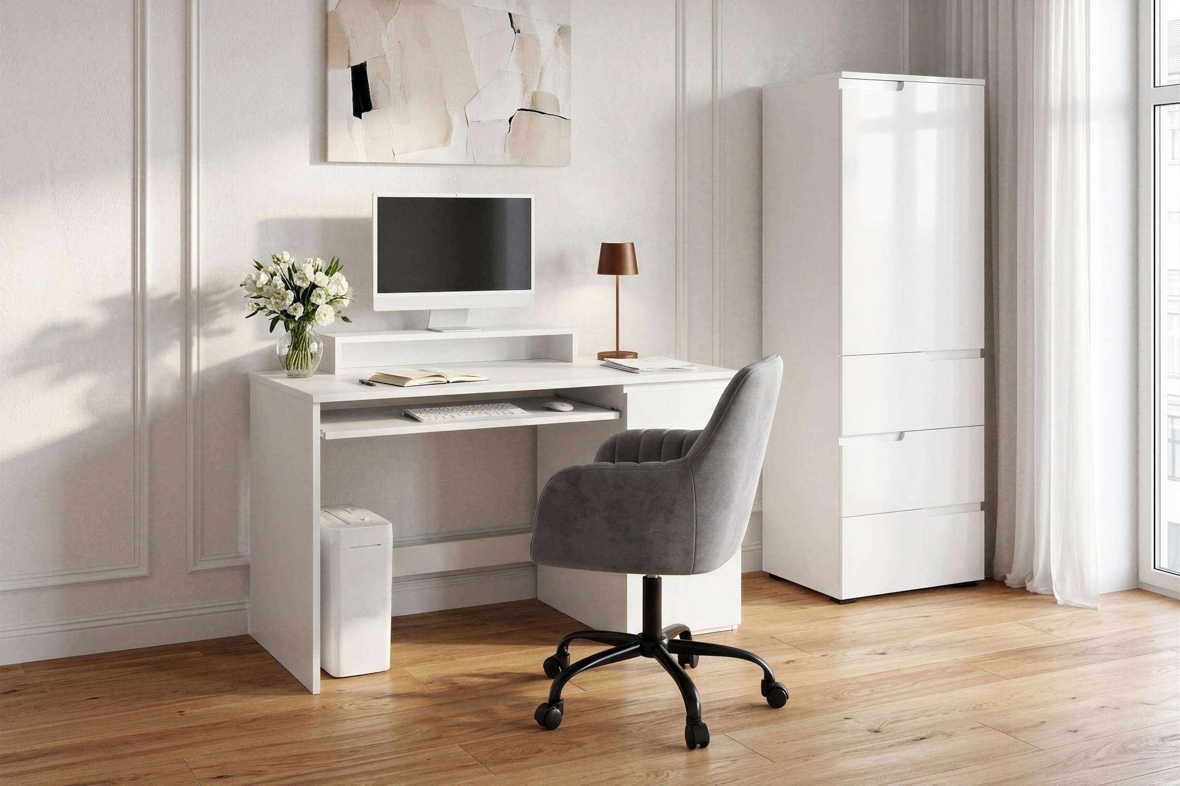 OTTO home Schreibtisch »Jarvie« mit Tastaturauszug, mit Monitoraufsatz, mit Schublade