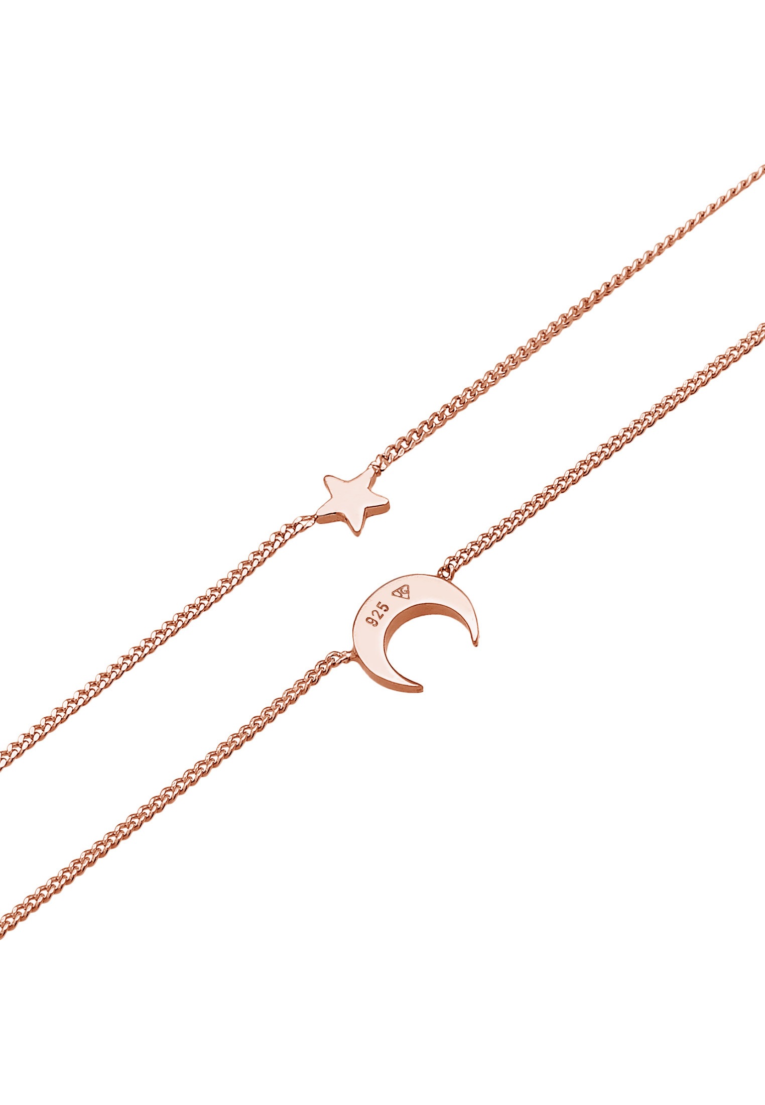 Elli Choker »Halskette Choker Layer Halbmond und Sterne 925er Silber«