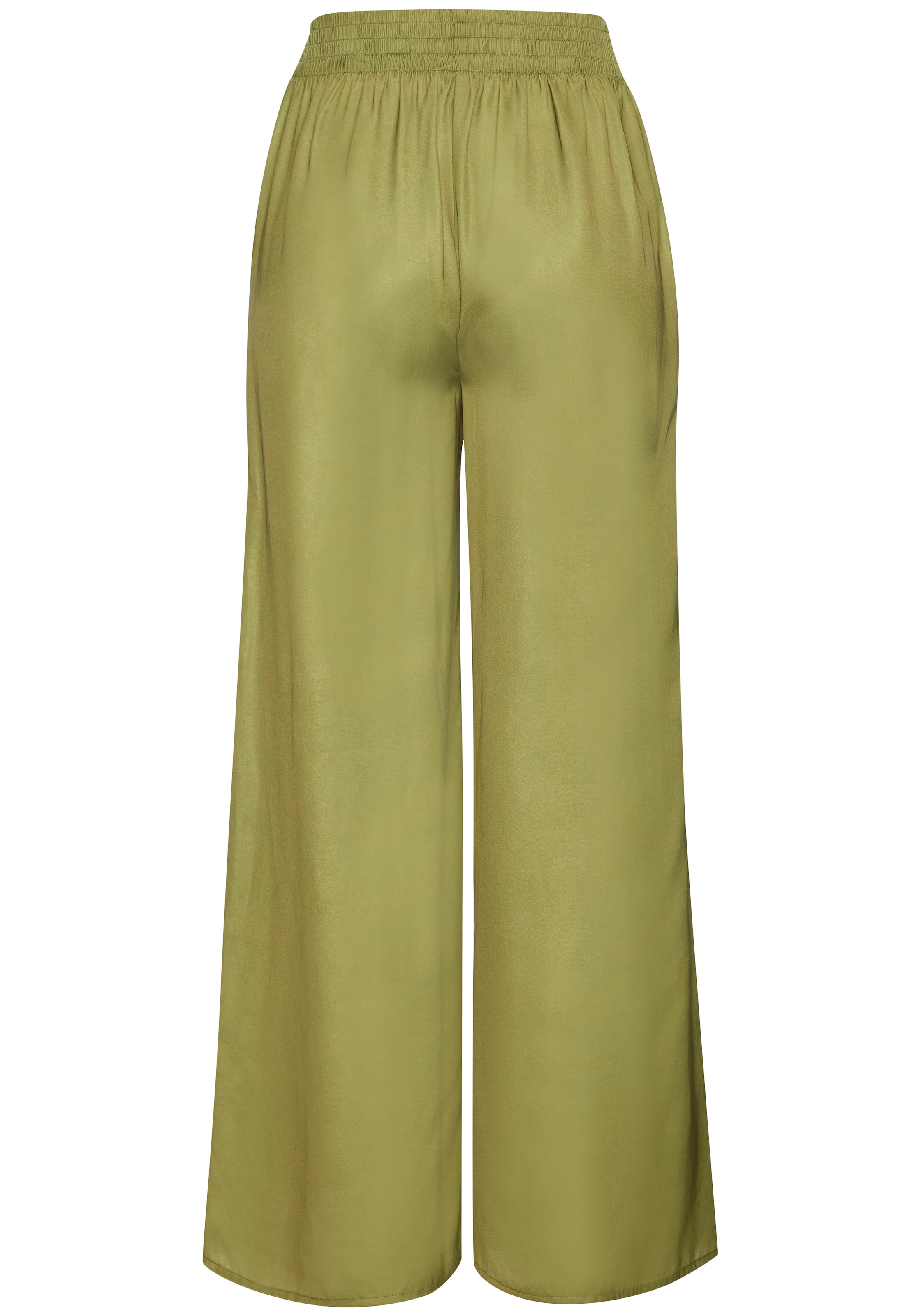 LASCANA Webhose, aus leichter Satinqualität, weite Palazzohose mit Taschen, Stoffhose