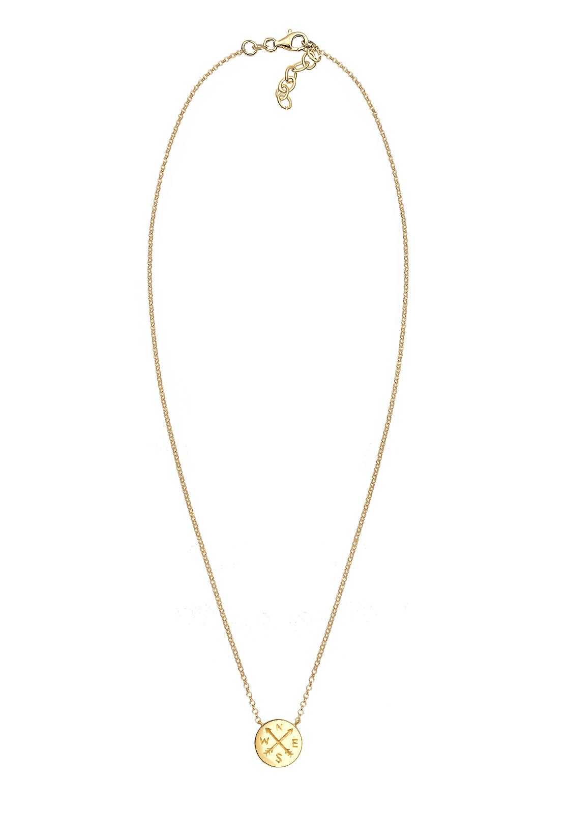 Elli Kette mit Anhänger »Halskette Kompass Traveler Symbol 925 Sterling Silber«
