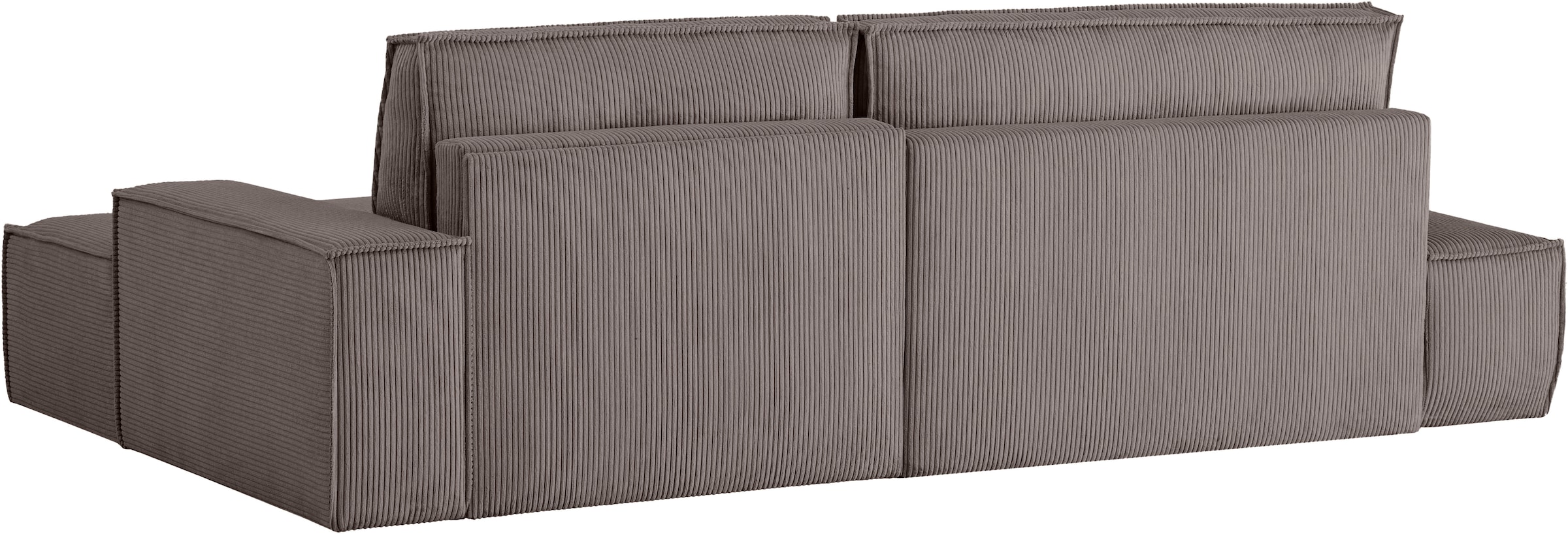 Home affaire Ecksofa »SHERWOOD,  Schlafsofa in L-Form offen (275cm), Cord, Leinenoptik« Schlaffunktion und Bettkasten, Kedernaht, hoher Sitz- & Liegekomfort,