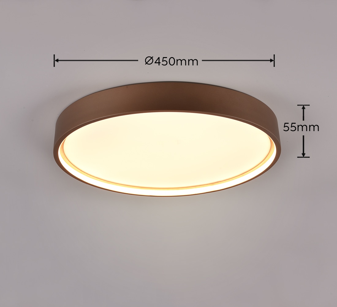 TRIO Leuchten LED Deckenleuchte »DOHA, Deckenlampe 29W 3260 Lumen Lichtfarbe einstellbar 2300-4000K«, 1 flammig, Leuchtmittel LED-Board | LED fest integriert, indirektes Licht getrennt schaltbar als Wandlampe und Deckenlampe mögl