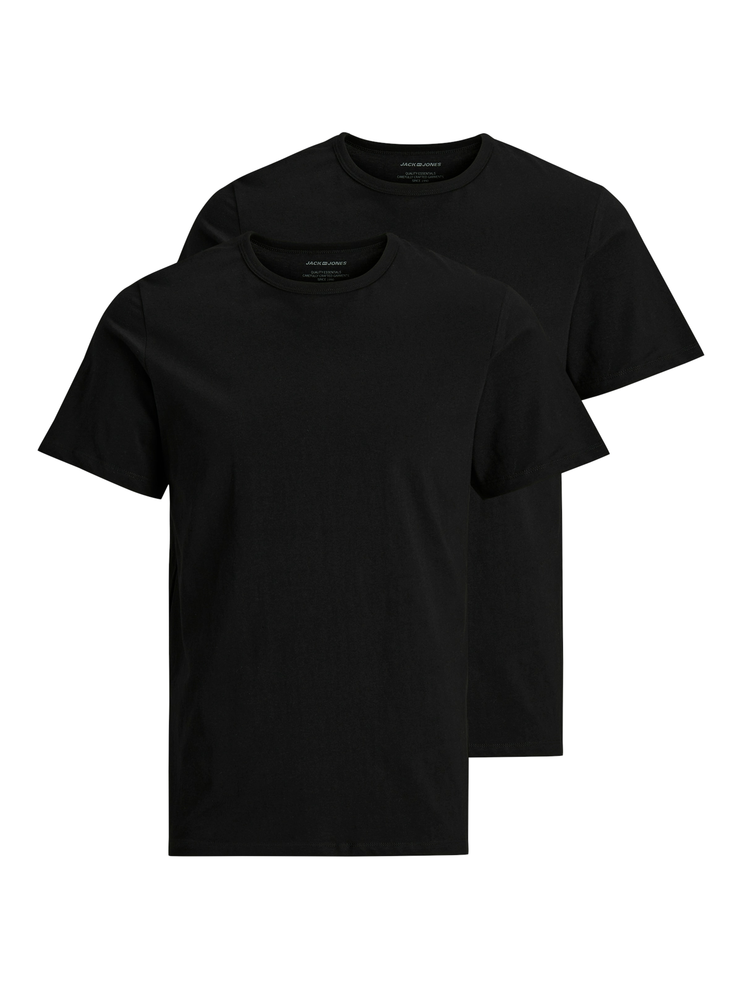 Jack & Jones T-Shirt »Crew-Neck« 2er-Pack,  unifarben, modisch, regular fit, Baumwolle, Rundhals